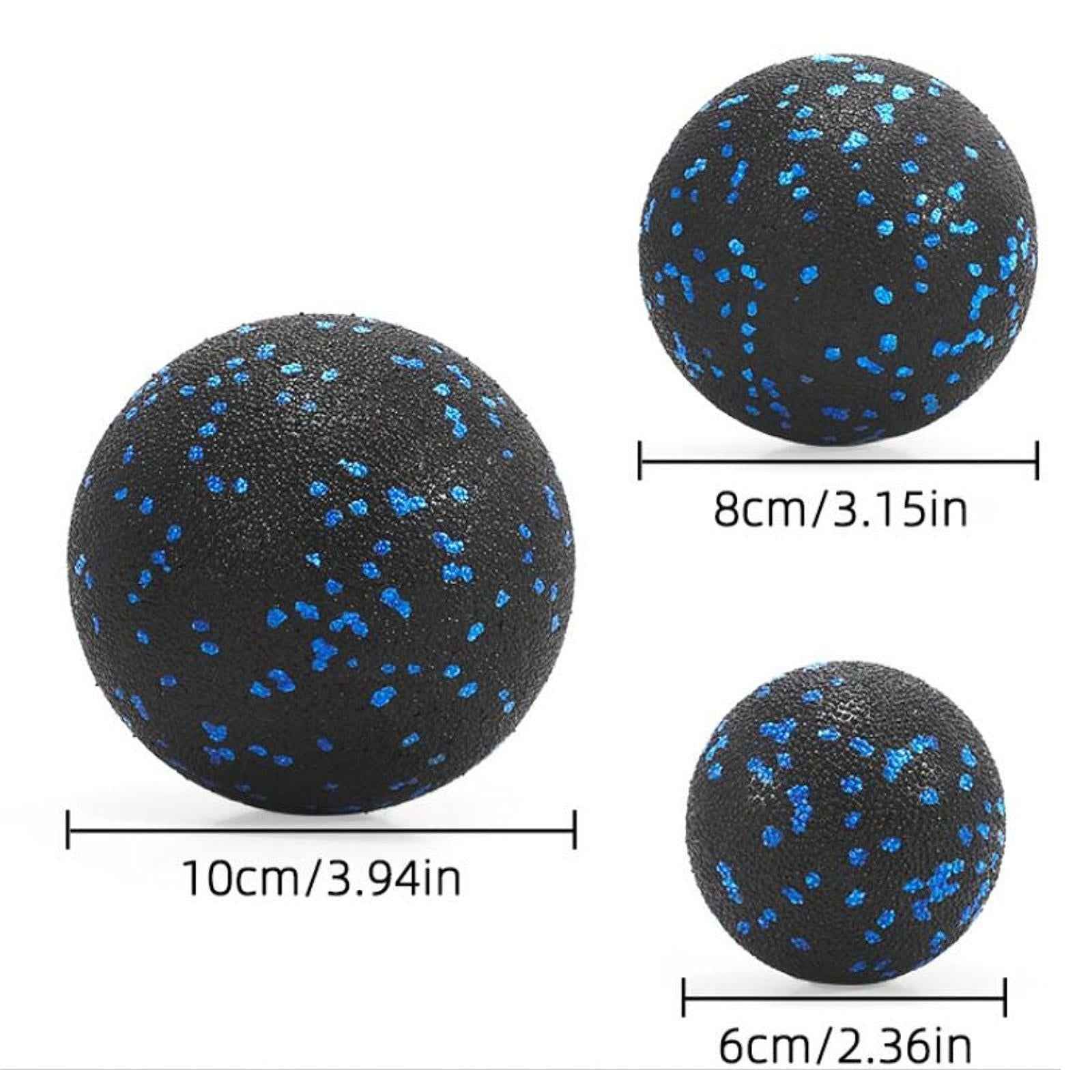 3 Pieces Massage Balls Compact Myofascial Balls for Foot Training Lower Back Black Blue
