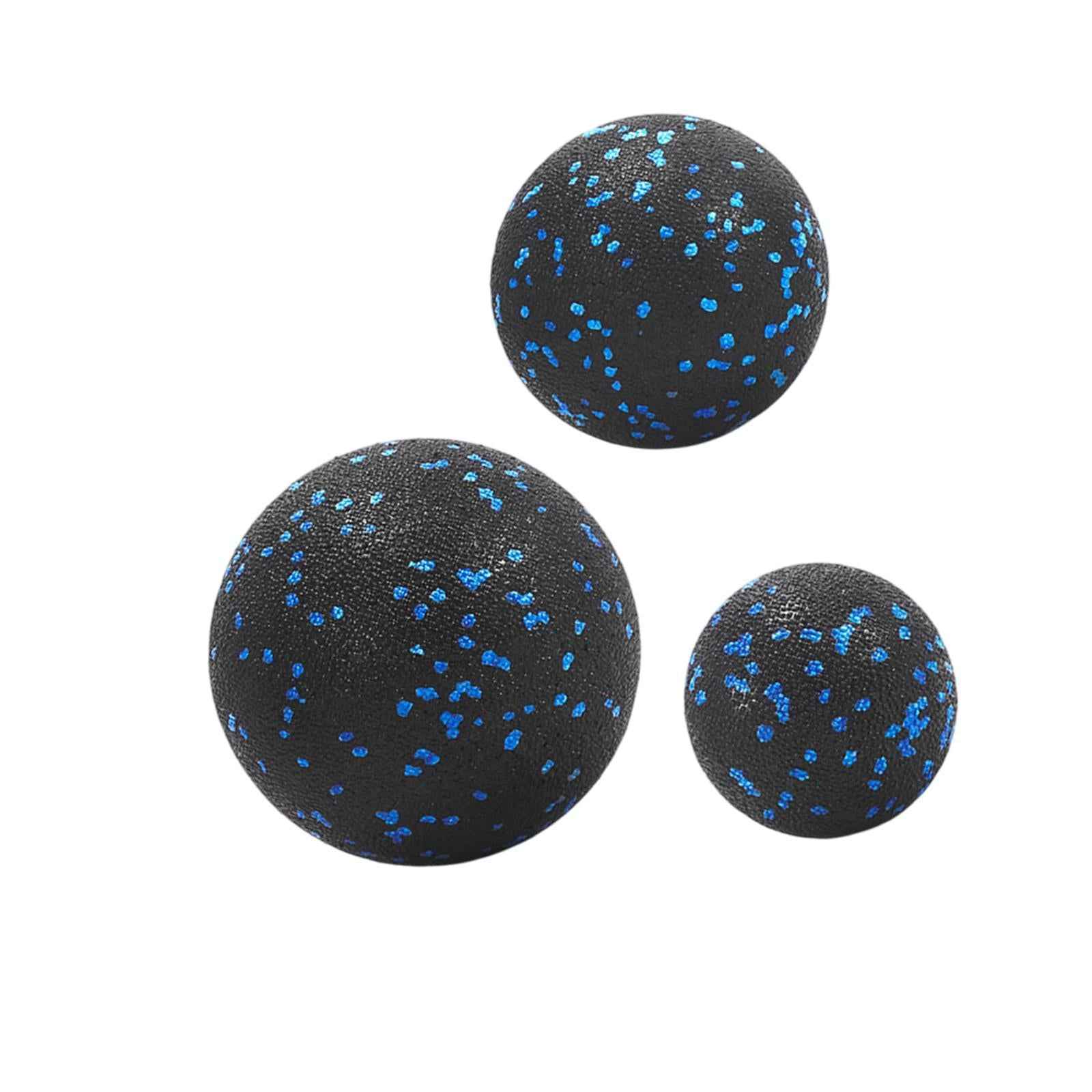 3 Pieces Massage Balls Compact Myofascial Balls for Foot Training Lower Back Black Blue