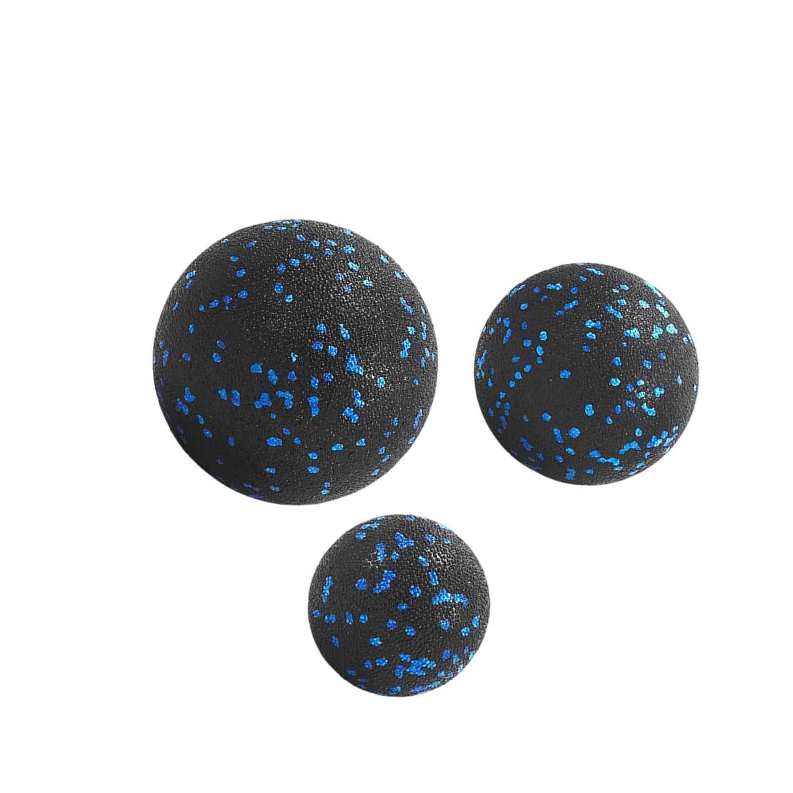 3 Pieces Massage Balls Compact Myofascial Balls for Foot Training Lower Back Black Blue