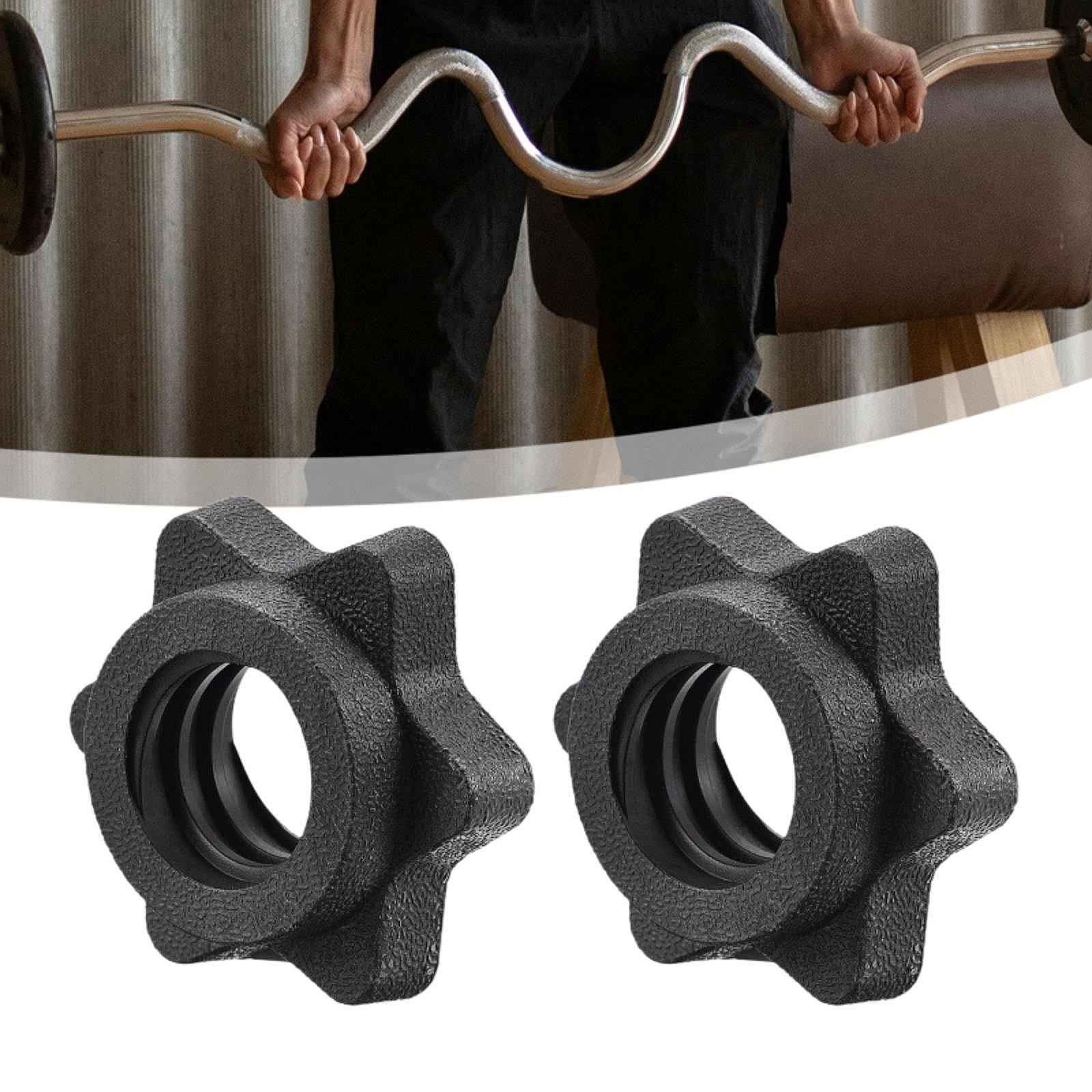 2x Barbell Collars Portable Dumbbell Screw Clamps for Fitness Indoor Outdoor Style A