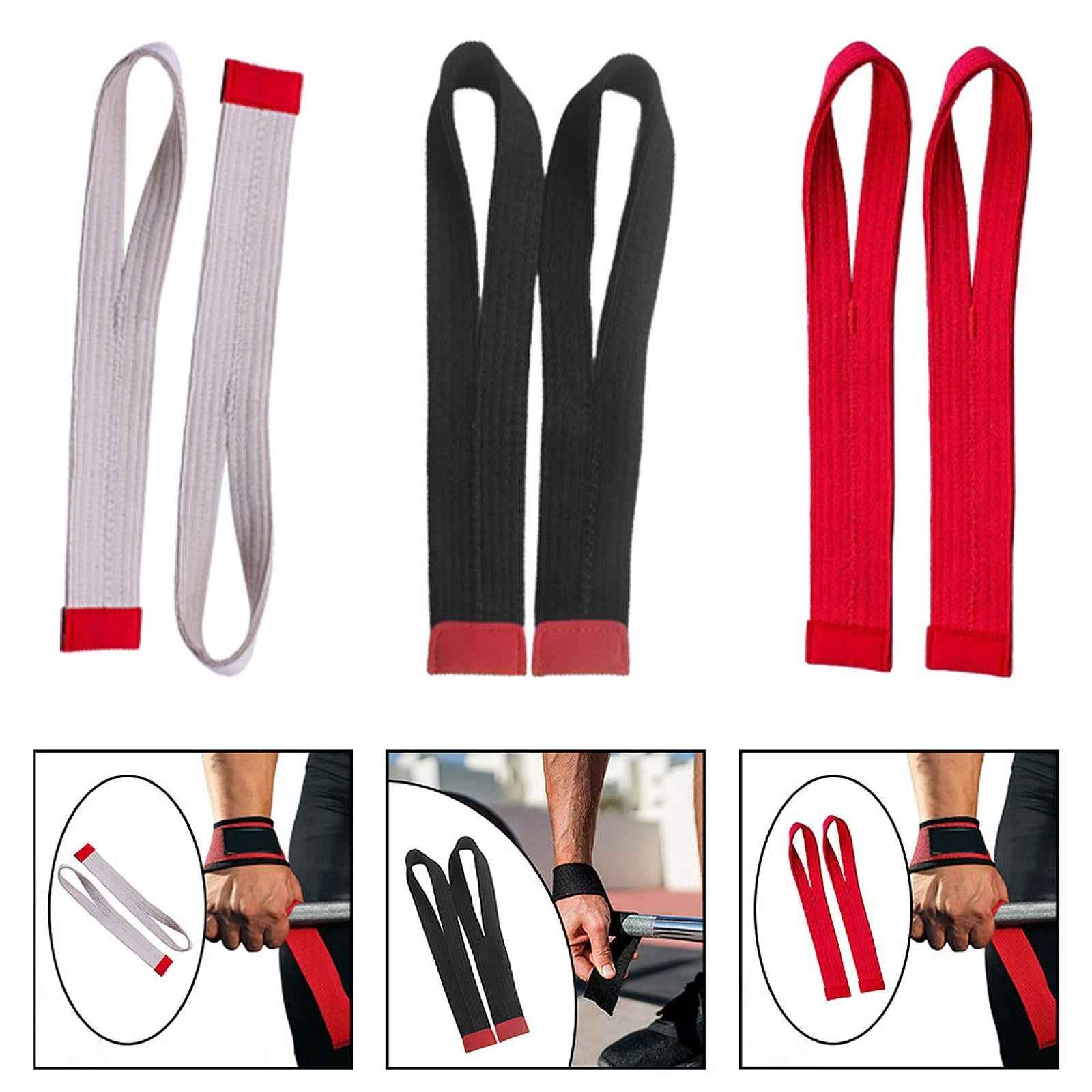 2Pcs Weight Lifting Straps Cotton for Strength Training Dumbbell Deadlifting Beige