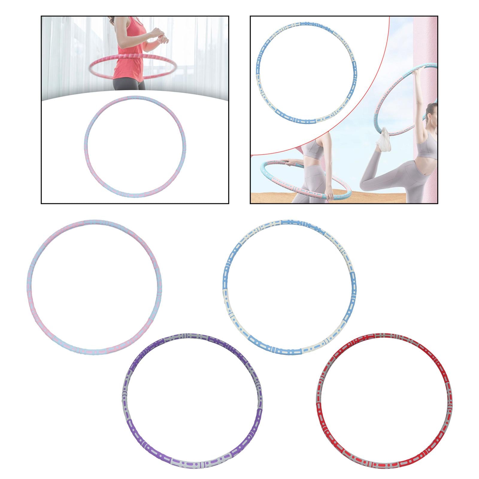 Weighted Hoop for Weighted Loss Adults Exercise Portable 8 Detachable Sections Pink Blue