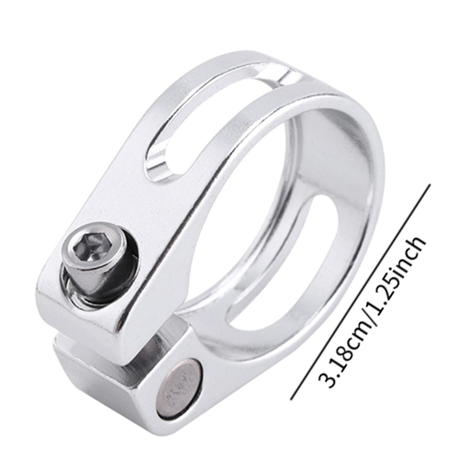 Bike Seat Post Clamp Screw Mount Lightweight Premium Hollow Universal 31.8mm Silver