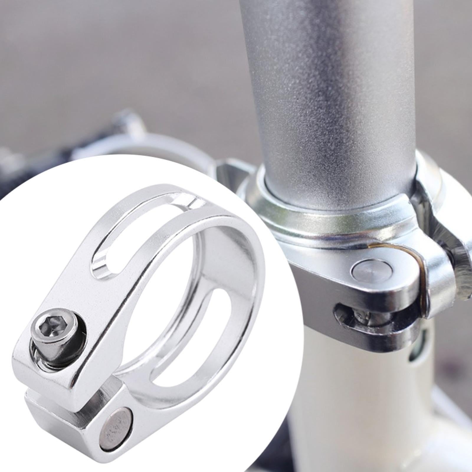 Bike Seat Post Clamp Screw Mount Lightweight Premium Hollow Universal 31.8mm Silver