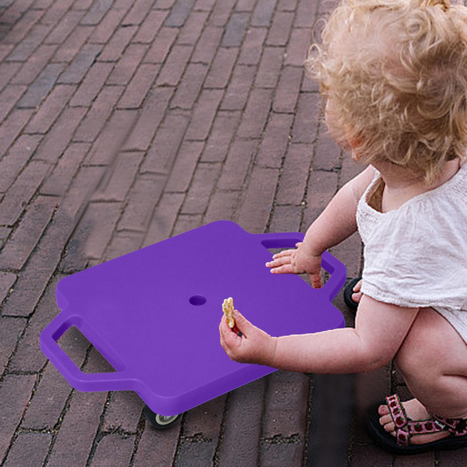 Scooter Board with Handles for Indoor Outdoor Activities Homeschool Backyard Violet
