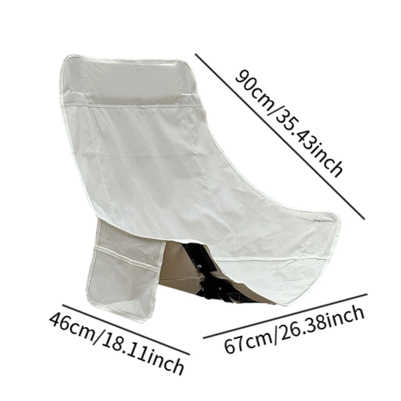 Folding Camping Chair Cover Portable Replacement for Backyard Picnic Fishing High Back White
