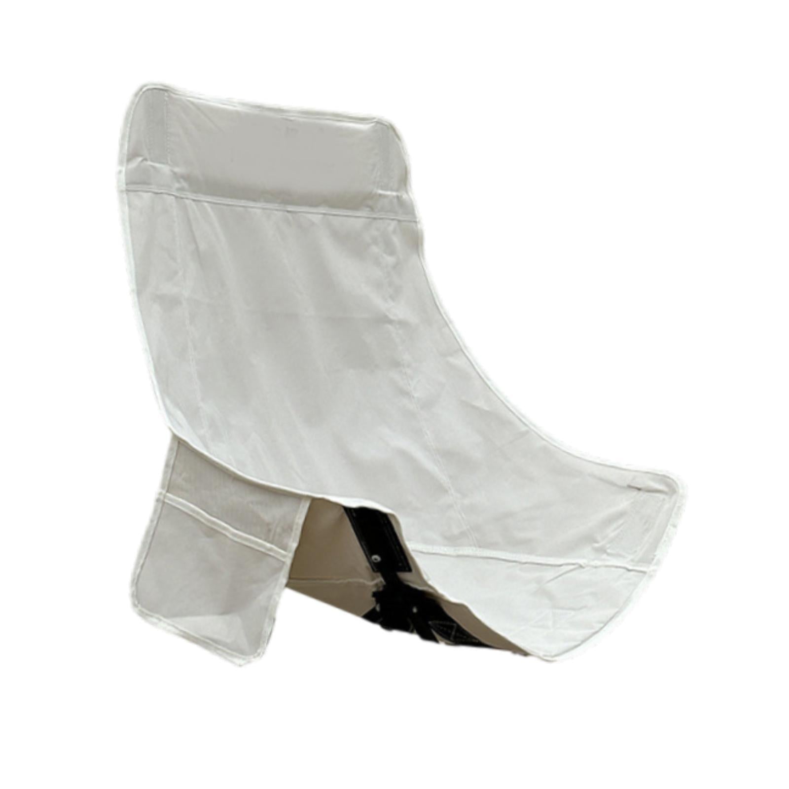 Folding Camping Chair Cover Portable Replacement for Backyard Picnic Fishing High Back White