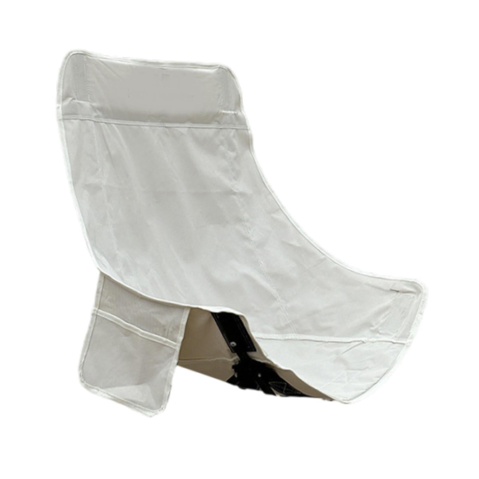 Folding Camping Chair Cover Portable Replacement for Backyard Picnic Fishing High Back White