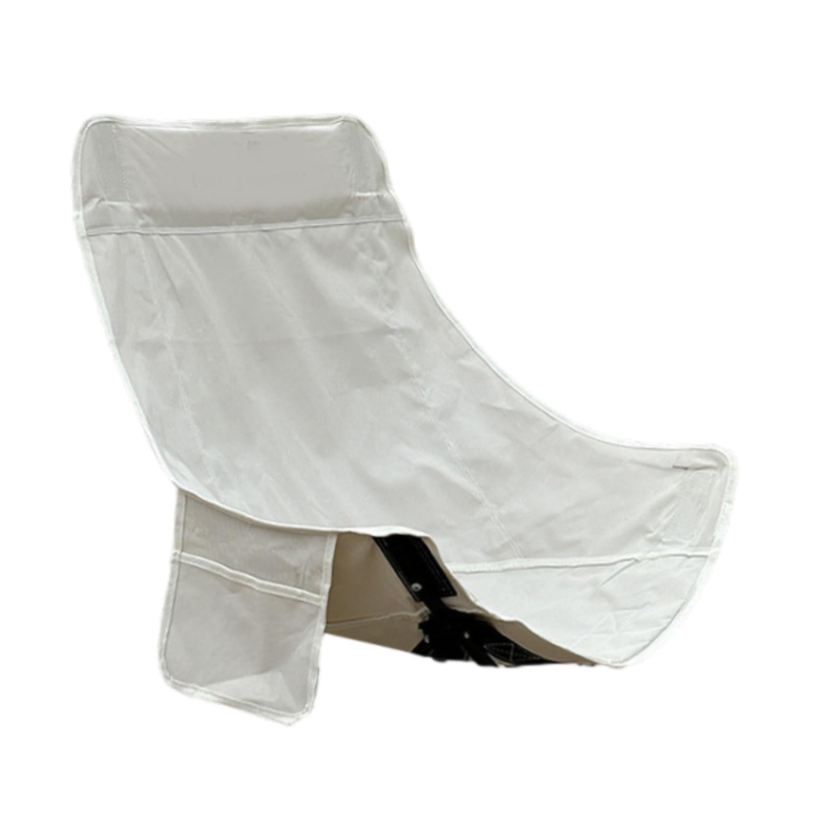 Folding Camping Chair Cover Portable Replacement for Backyard Picnic Fishing High Back White