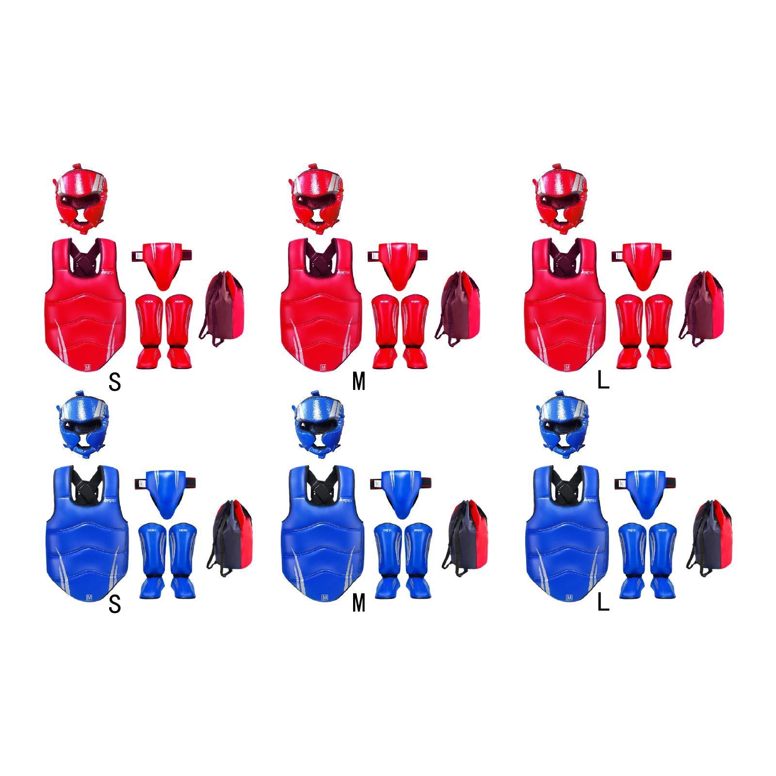 Taekwondo Sparring Gear Set Padded Karate Trainer for Sanda Workout Home Gym Red S