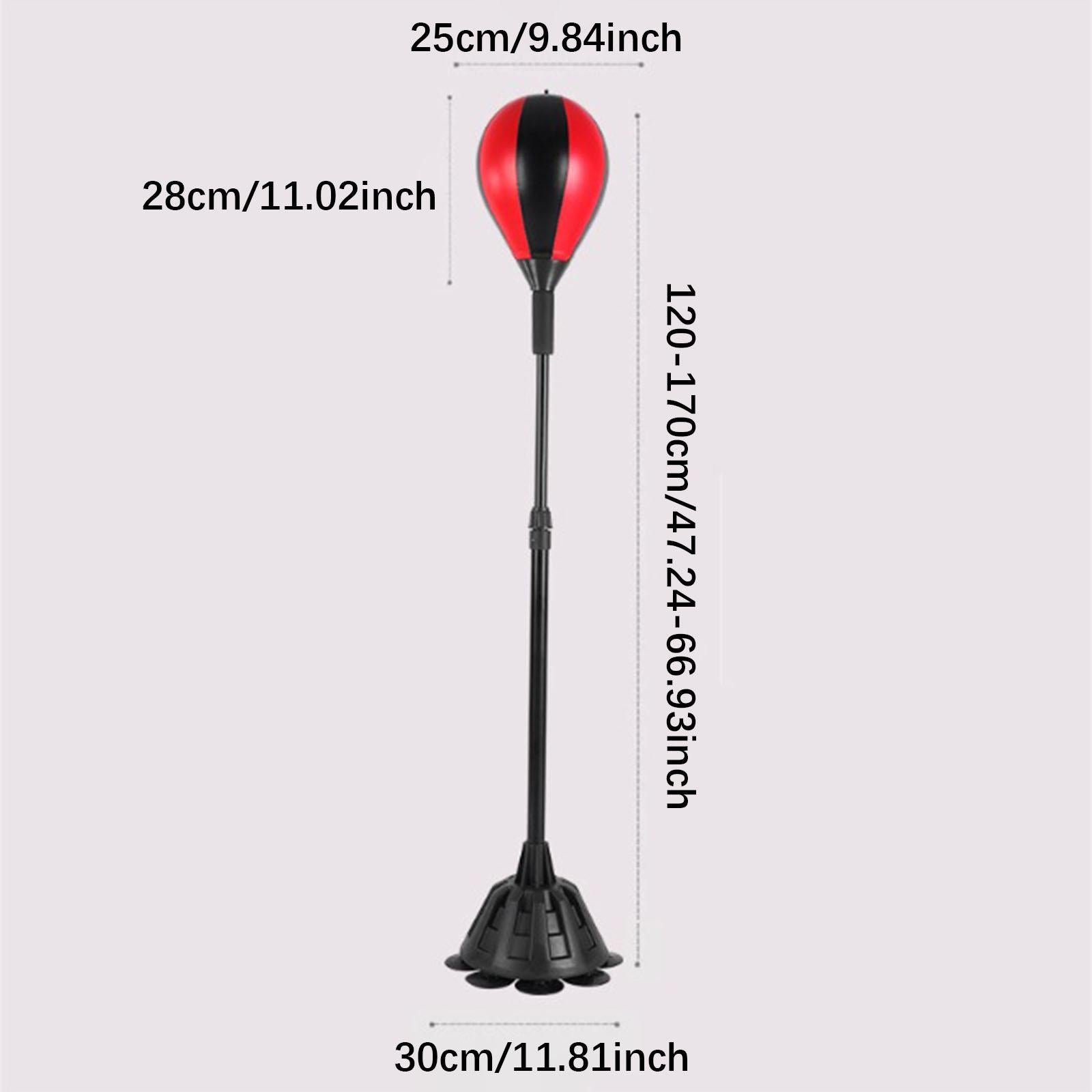 Punching Bag with Suction Cup Adjustable Gear Equipment for Gift Indoor Home Black and Red