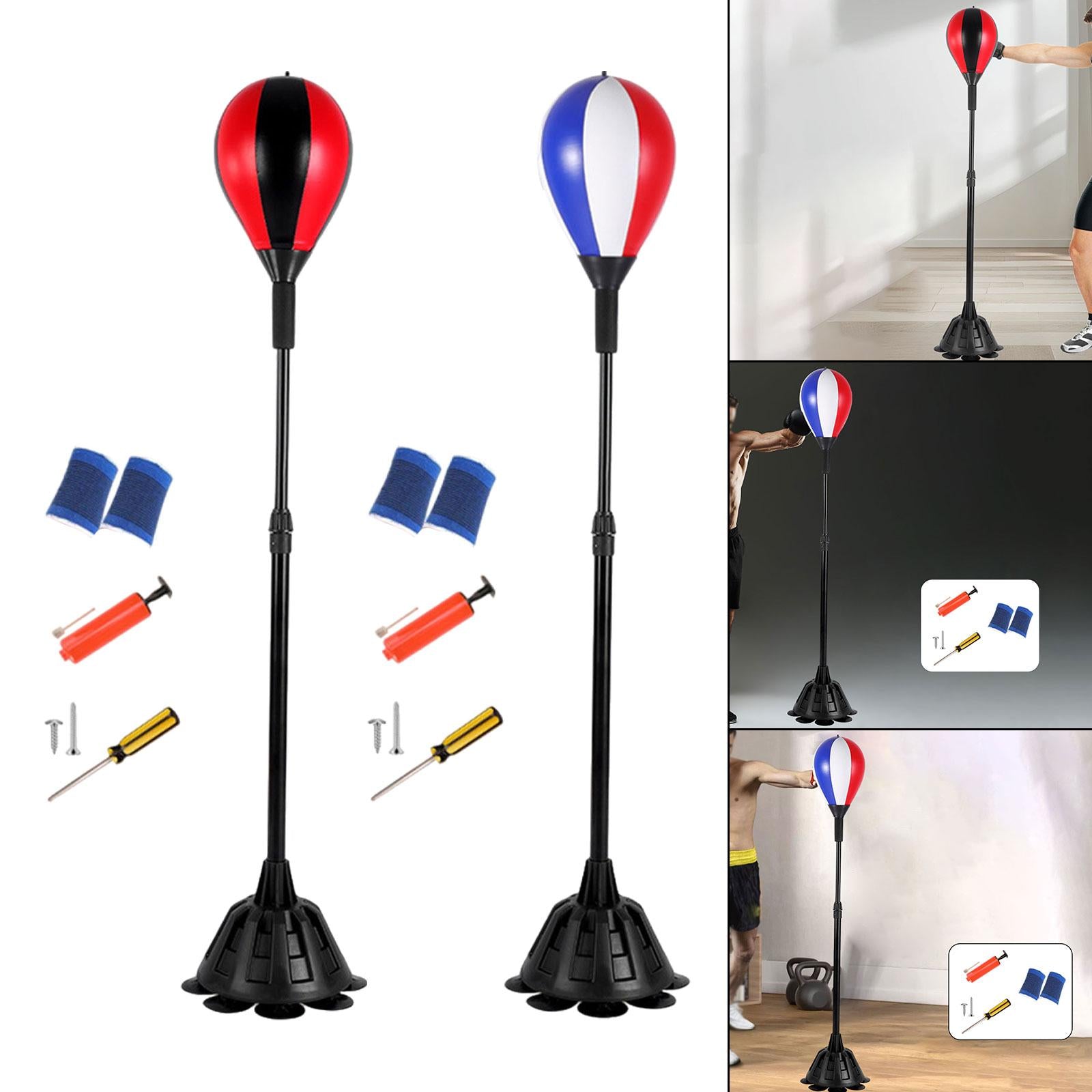 Punching Bag with Suction Cup Adjustable Gear Equipment for Gift Indoor Home Black and Red