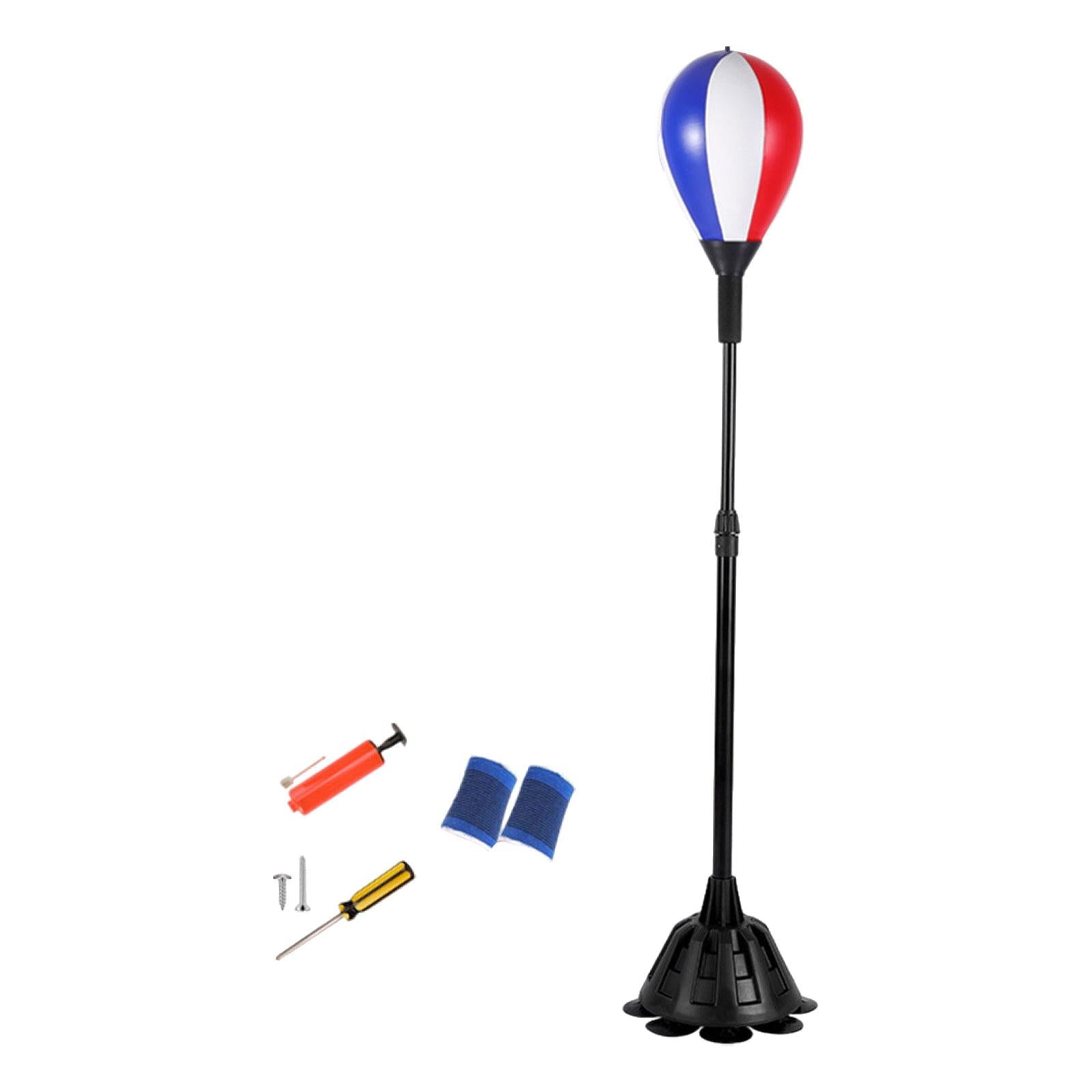 Punching Bag with Suction Cup Adjustable Gear Equipment for Gift Indoor Home White Red and Blue