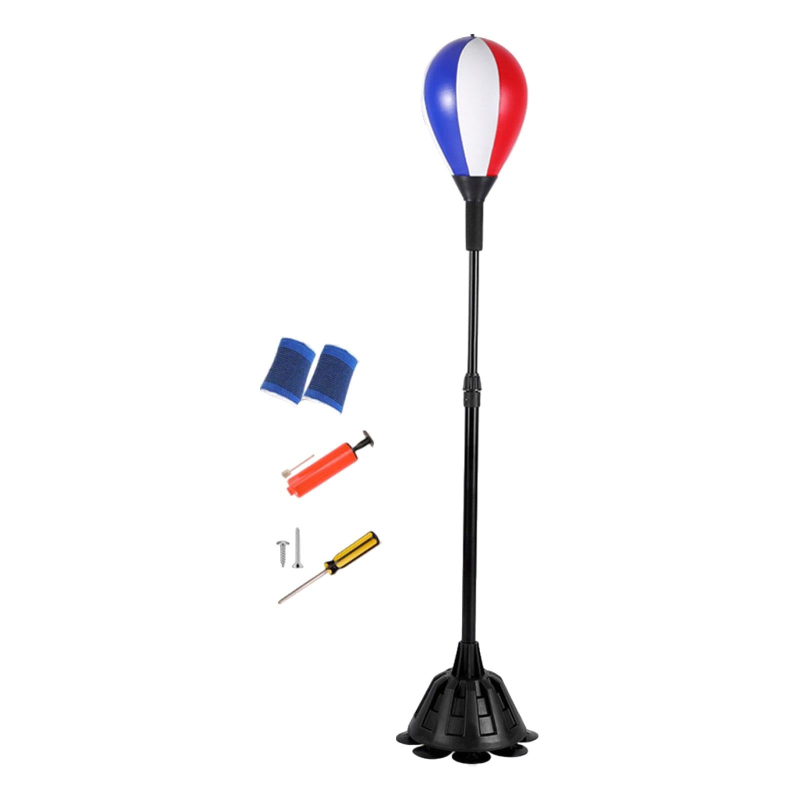Punching Bag with Suction Cup Adjustable Gear Equipment for Gift Indoor Home White Red and Blue