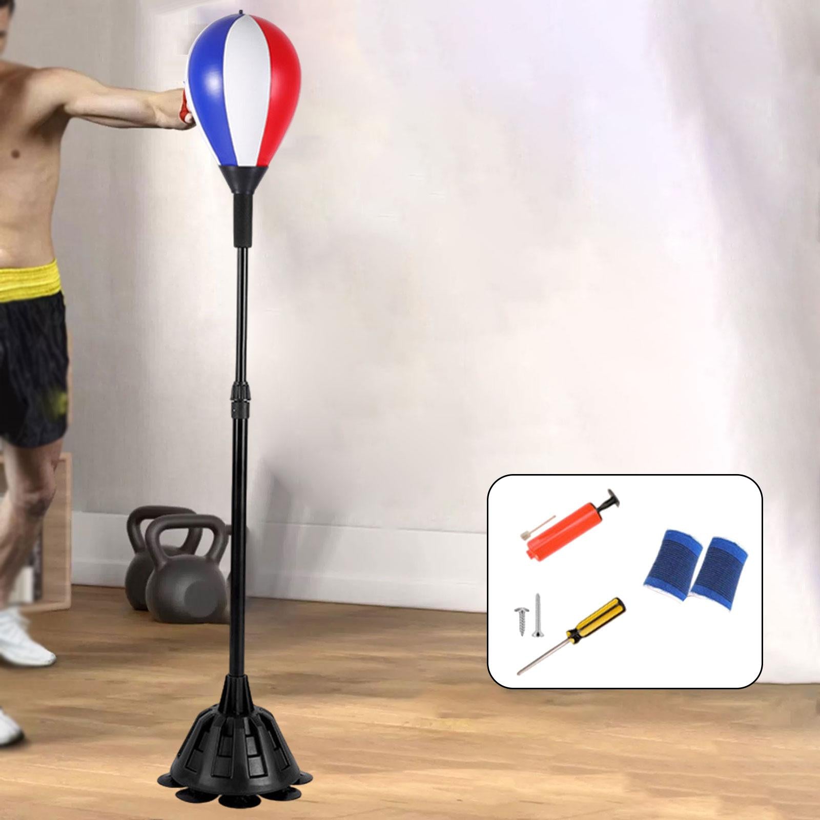Punching Bag with Suction Cup Adjustable Gear Equipment for Gift Indoor Home White Red and Blue