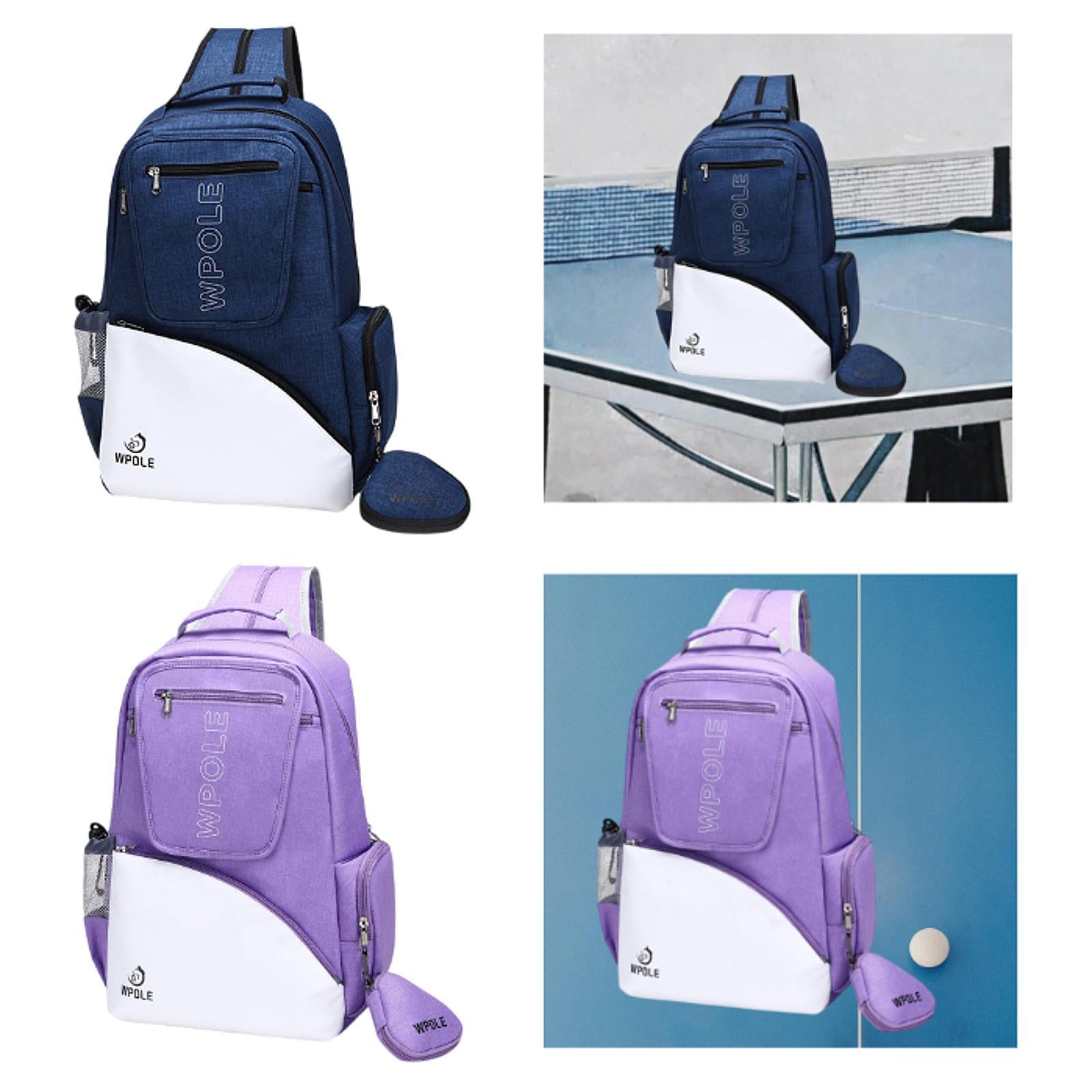 Table Tennis Racket Backpack Pingpong Paddle Carry Sleeve for Outdoor Travel Navy