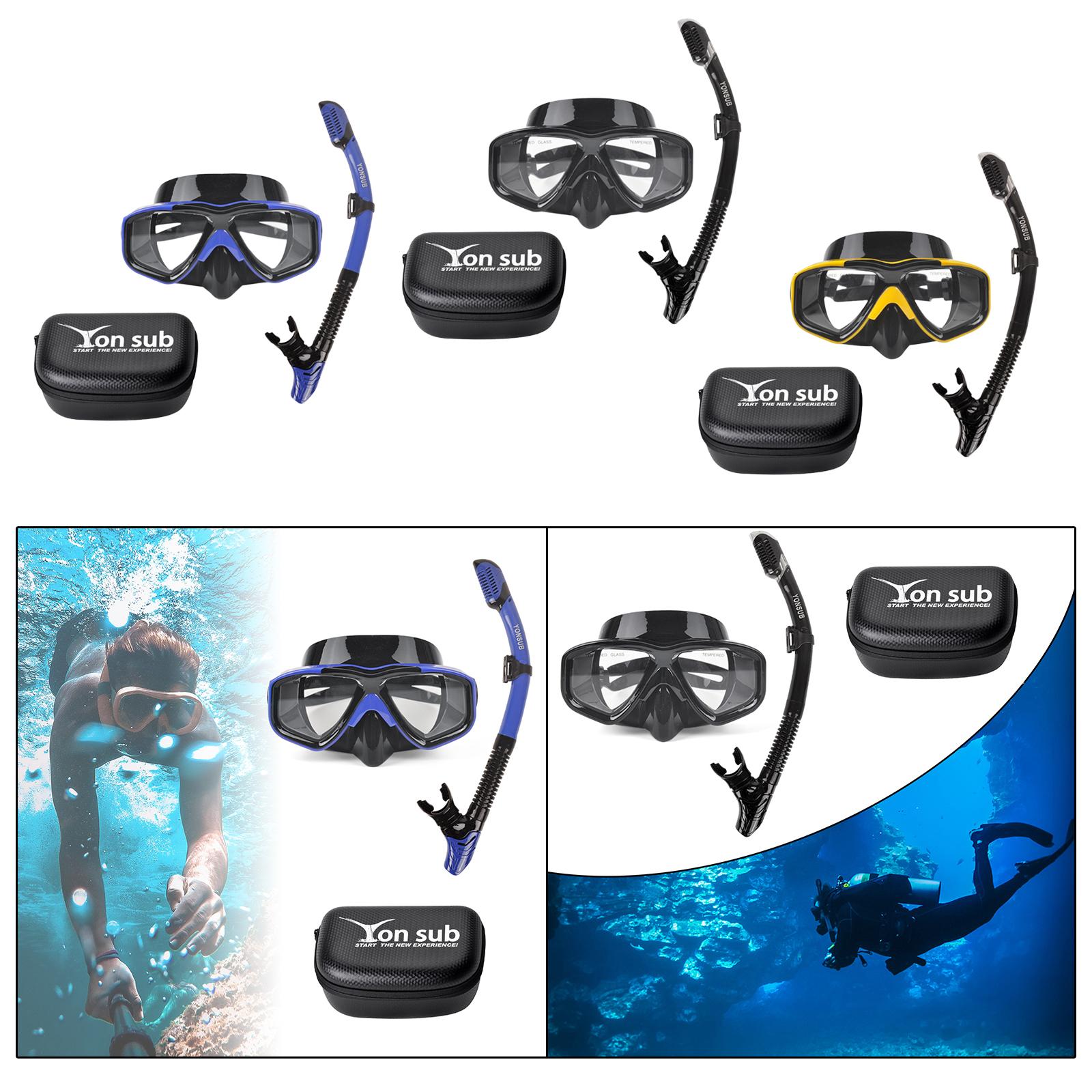 Snorkel Set Scuba Diving Mask Portable Adjustable Snorkeling Gear for Adults Blue