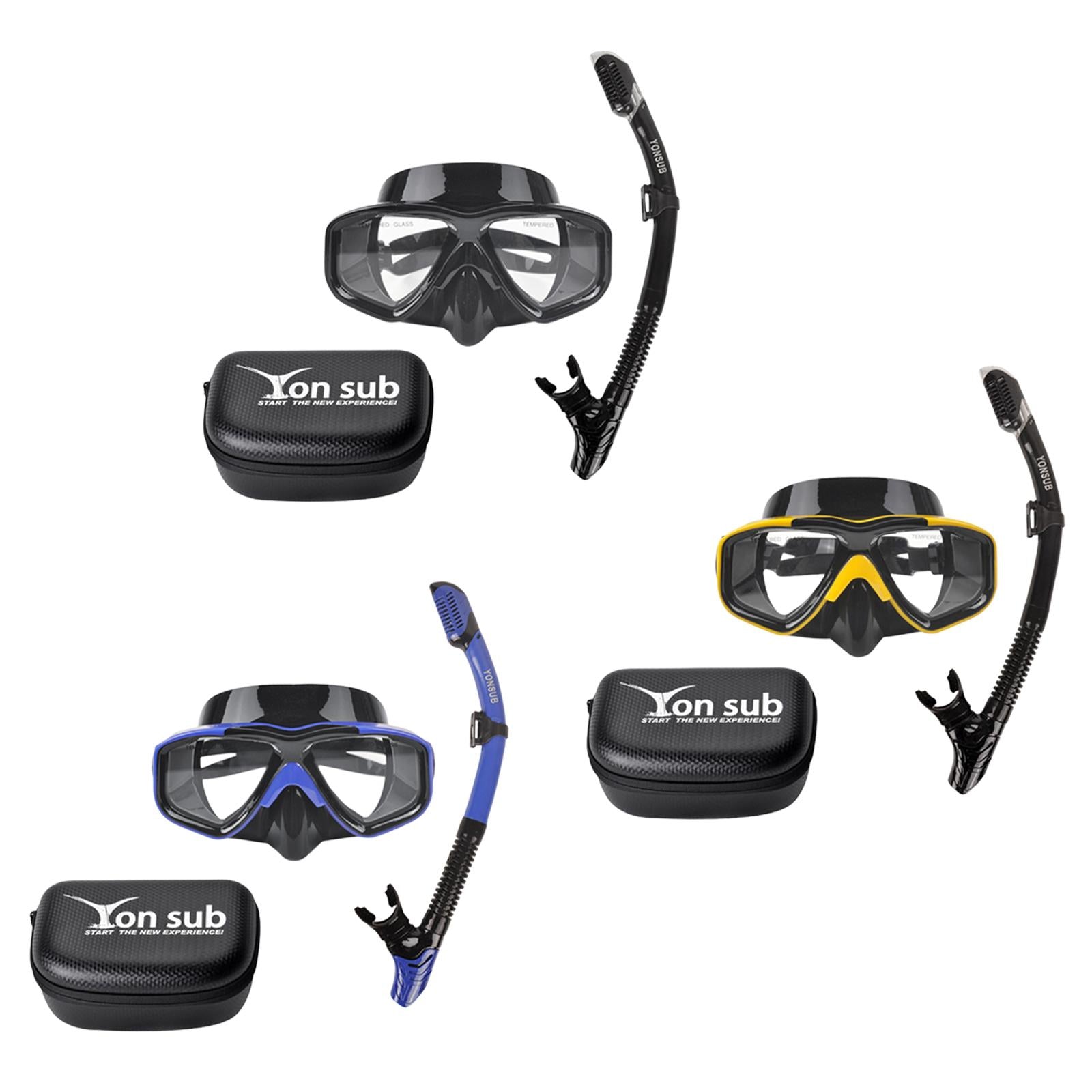Snorkel Set Scuba Diving Mask Portable Adjustable Snorkeling Gear for Adults Blue