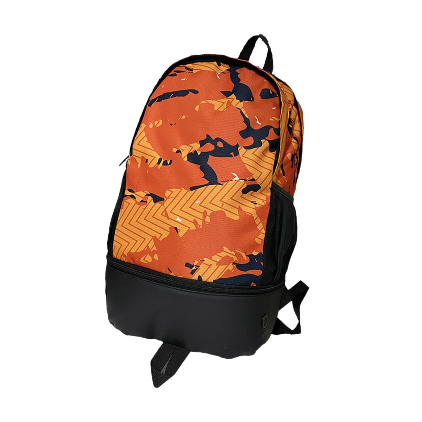 Soccer Backpack Lightweight Sports Backpack Rucksack Travel Gym Bag Orange