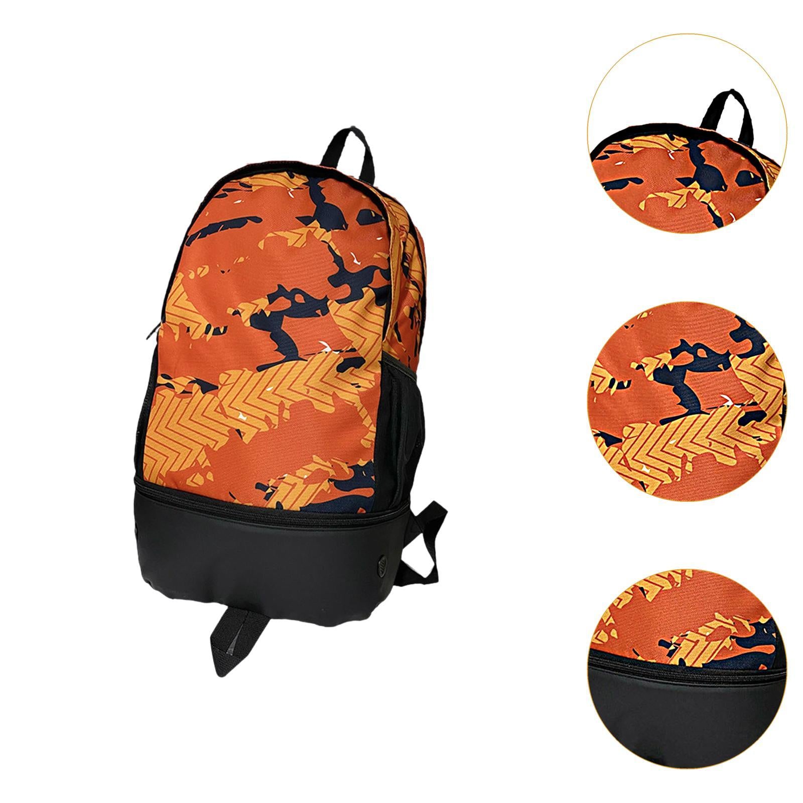 Soccer Backpack Lightweight Sports Backpack Rucksack Travel Gym Bag Orange
