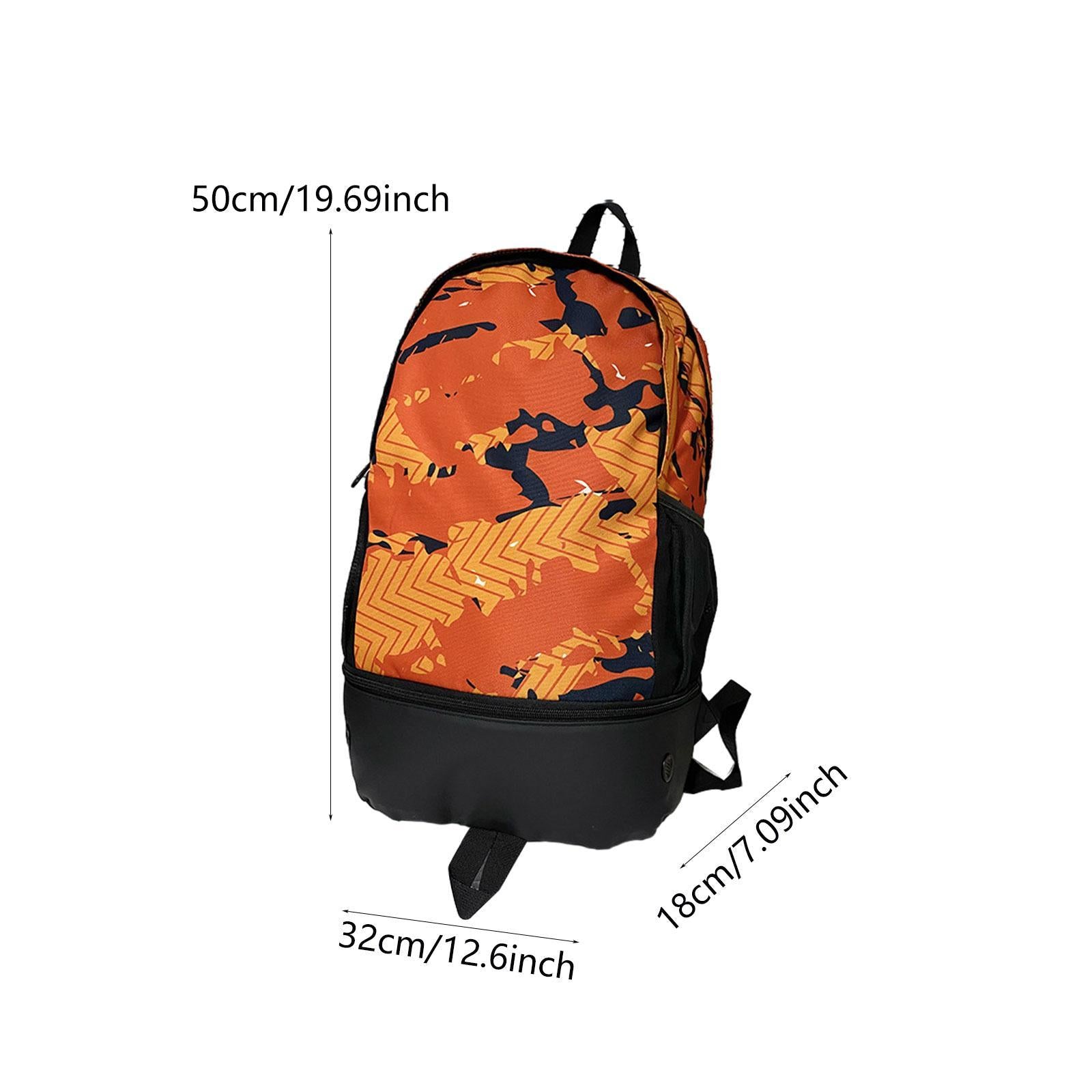 Soccer Backpack Lightweight Sports Backpack Rucksack Travel Gym Bag Orange