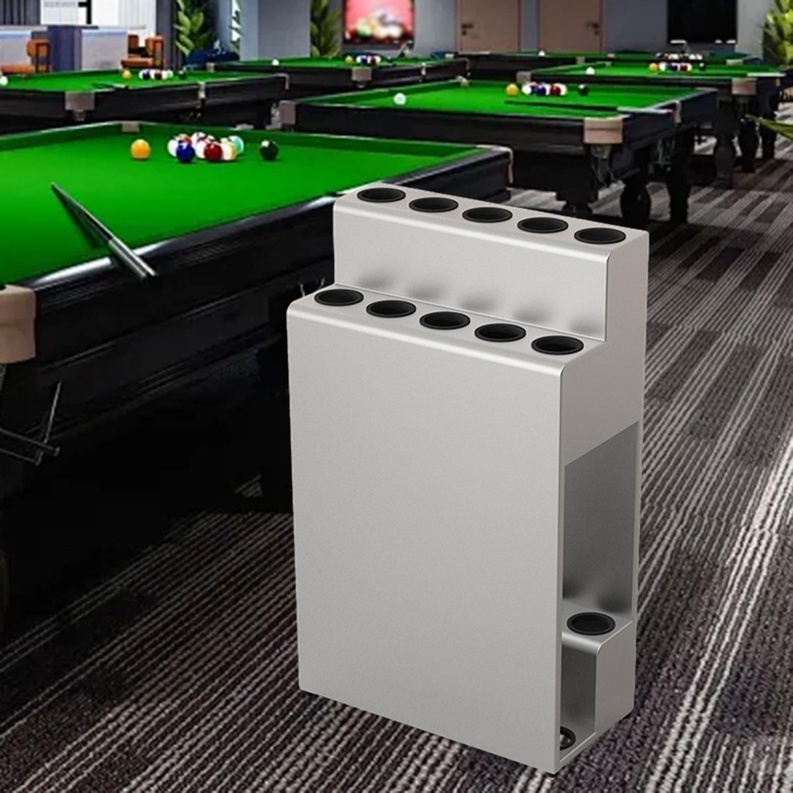 Pool Cue Holder Multifunction Decor Billiards Rack for Garage Outdoor Sports Silver