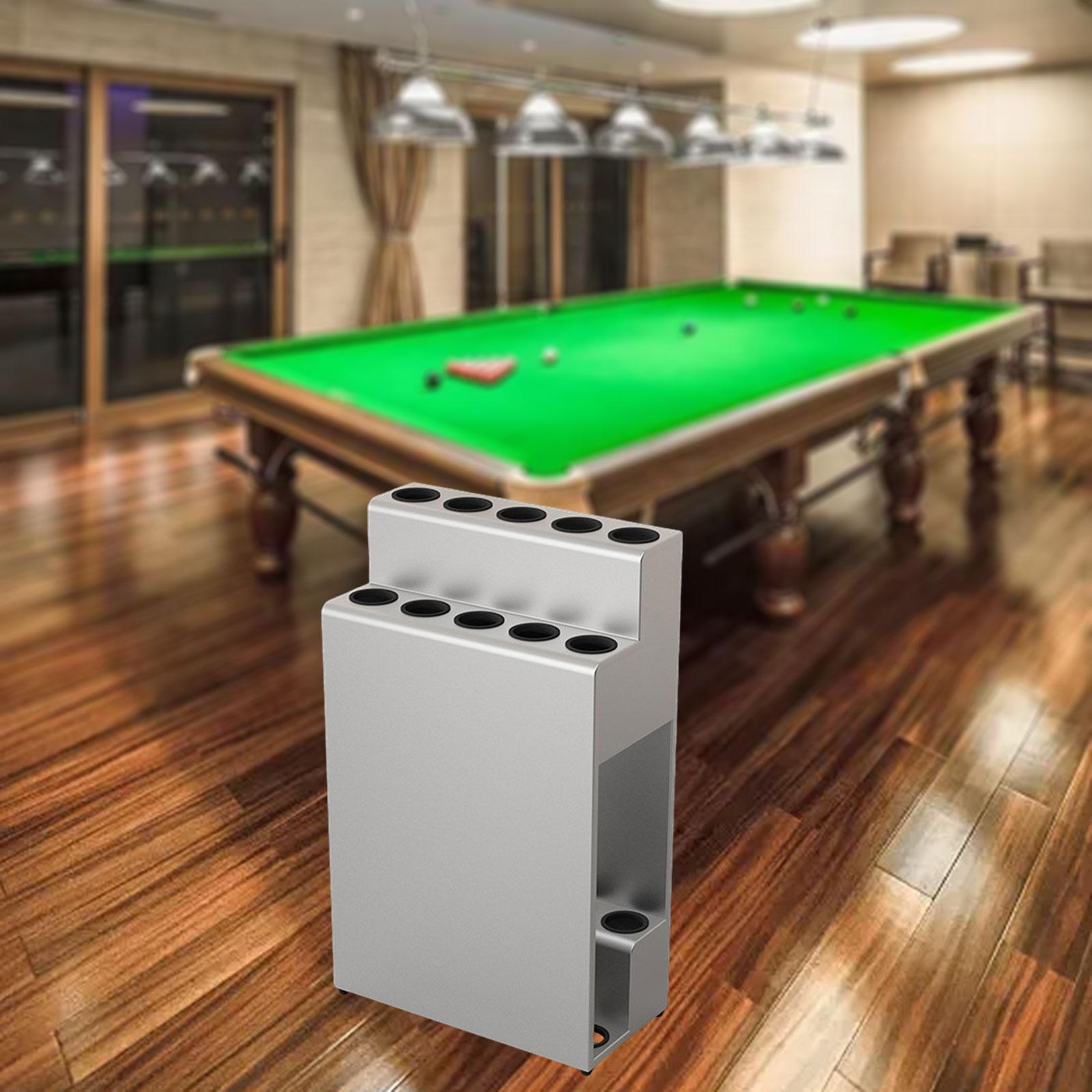 Pool Cue Holder Multifunction Decor Billiards Rack for Garage Outdoor Sports Silver