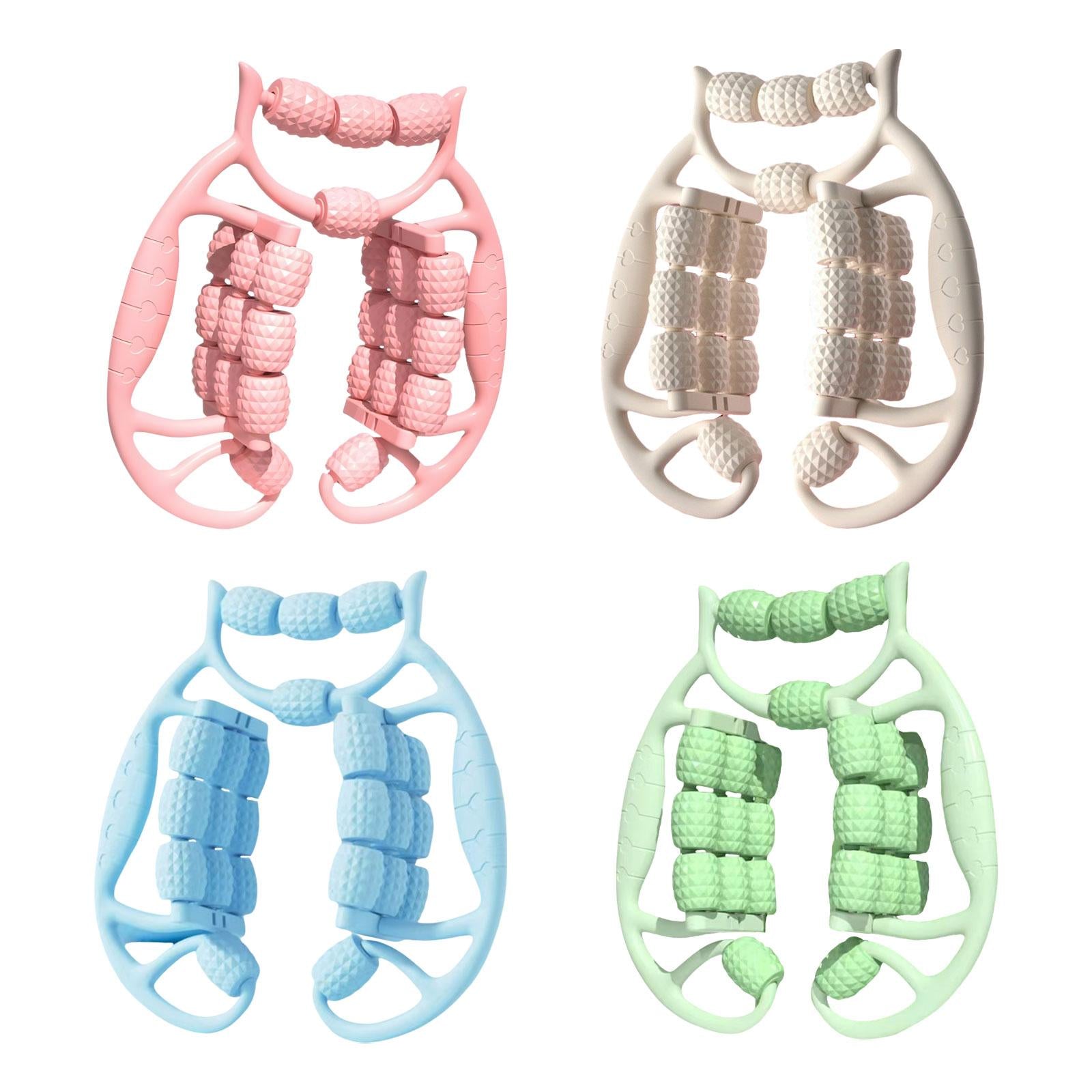 Hand Held Muscle Roller for Legs 24 Wheeled Massage Tool Equipment for Waist Pink