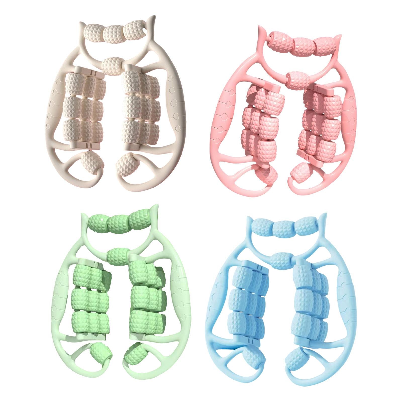 Hand Held Muscle Roller for Legs 24 Wheeled Massage Tool Equipment for Waist Pink