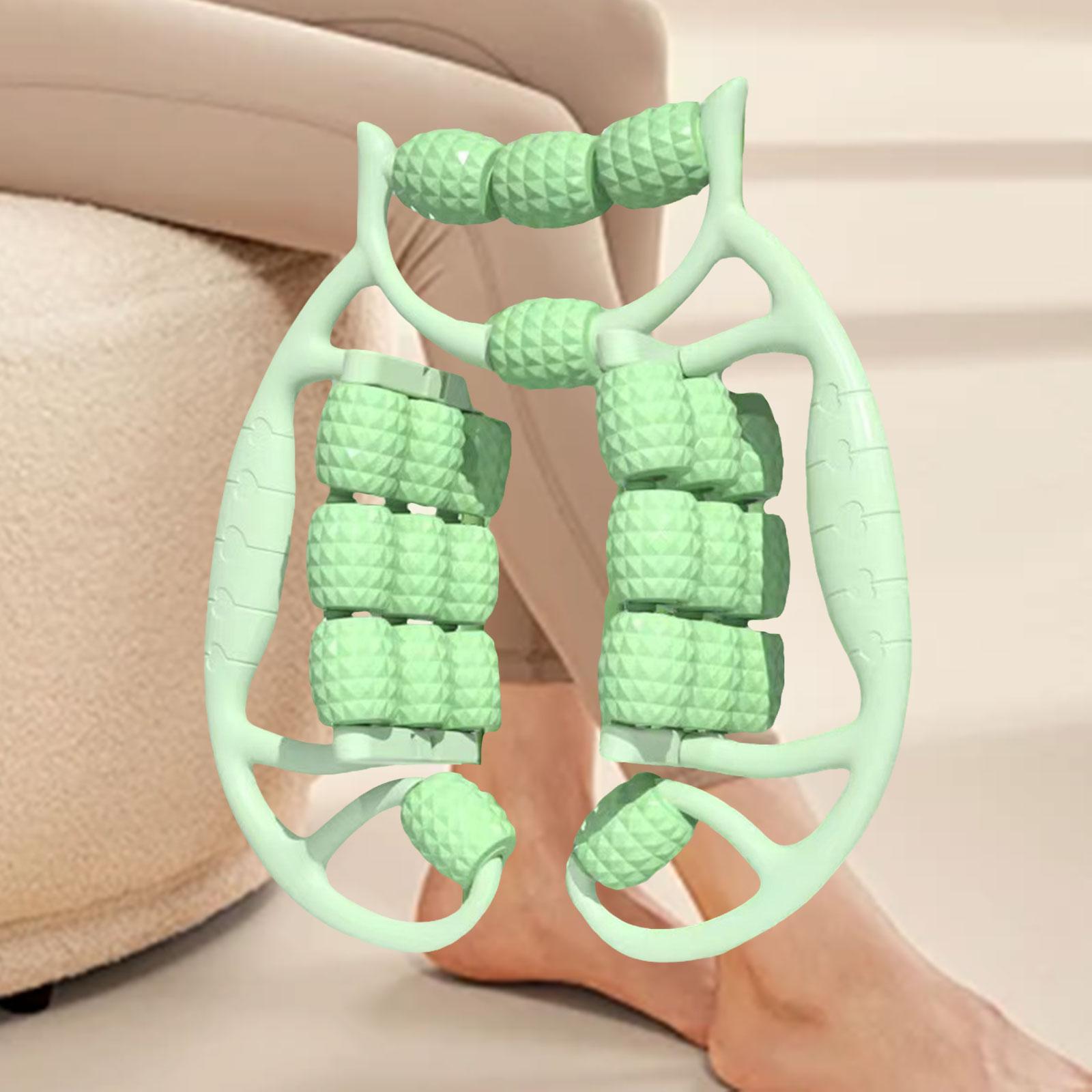 Hand Held Muscle Roller for Legs 24 Wheeled Massage Tool Equipment for Waist Green
