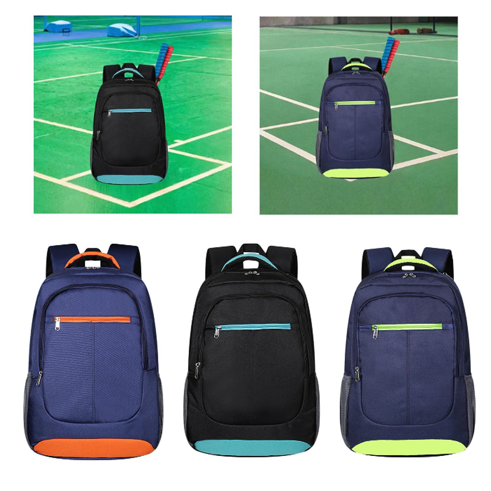 Tennis Bag Laptop Backpack Back Pack Duffel for Players Outdoor Training Dark Blue Orange