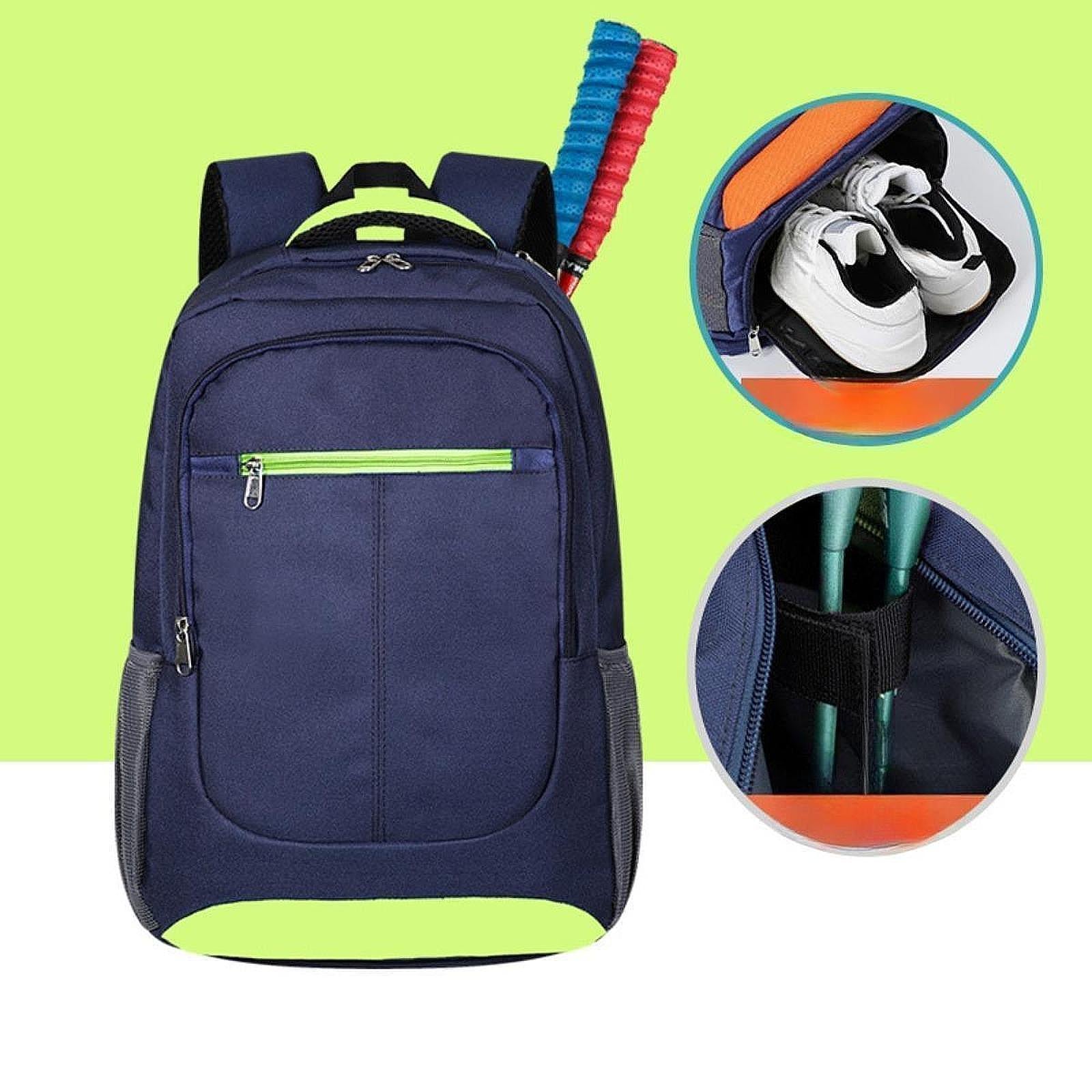 Tennis Bag Laptop Backpack Back Pack Duffel for Players Outdoor Training Dark Blue Green