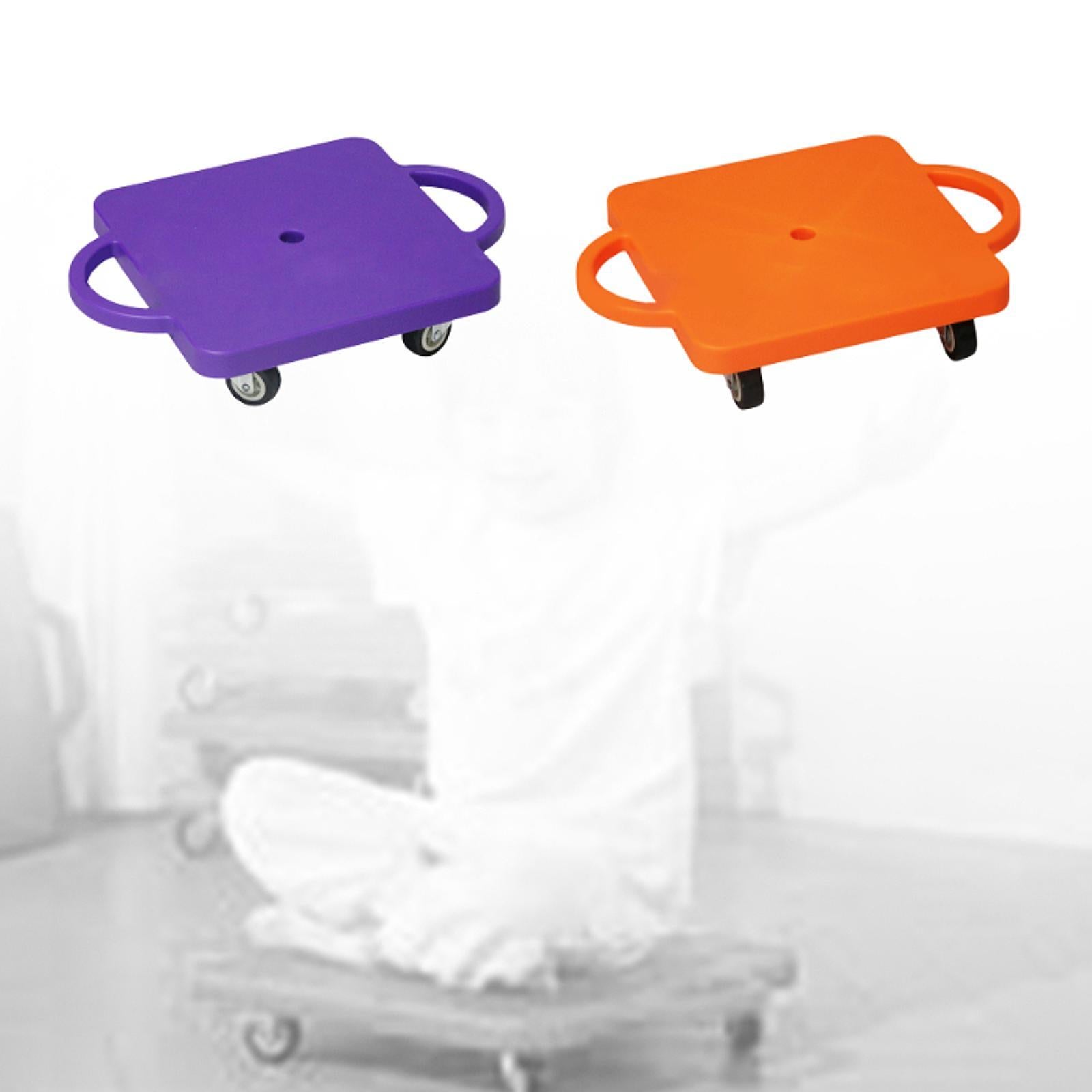 Floor Scooter Board with Handles Play Equipment Gross Motor Toy with Casters Violet