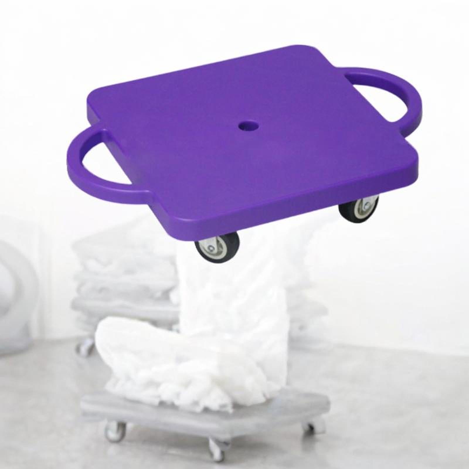 Floor Scooter Board with Handles Play Equipment Gross Motor Toy with Casters Violet