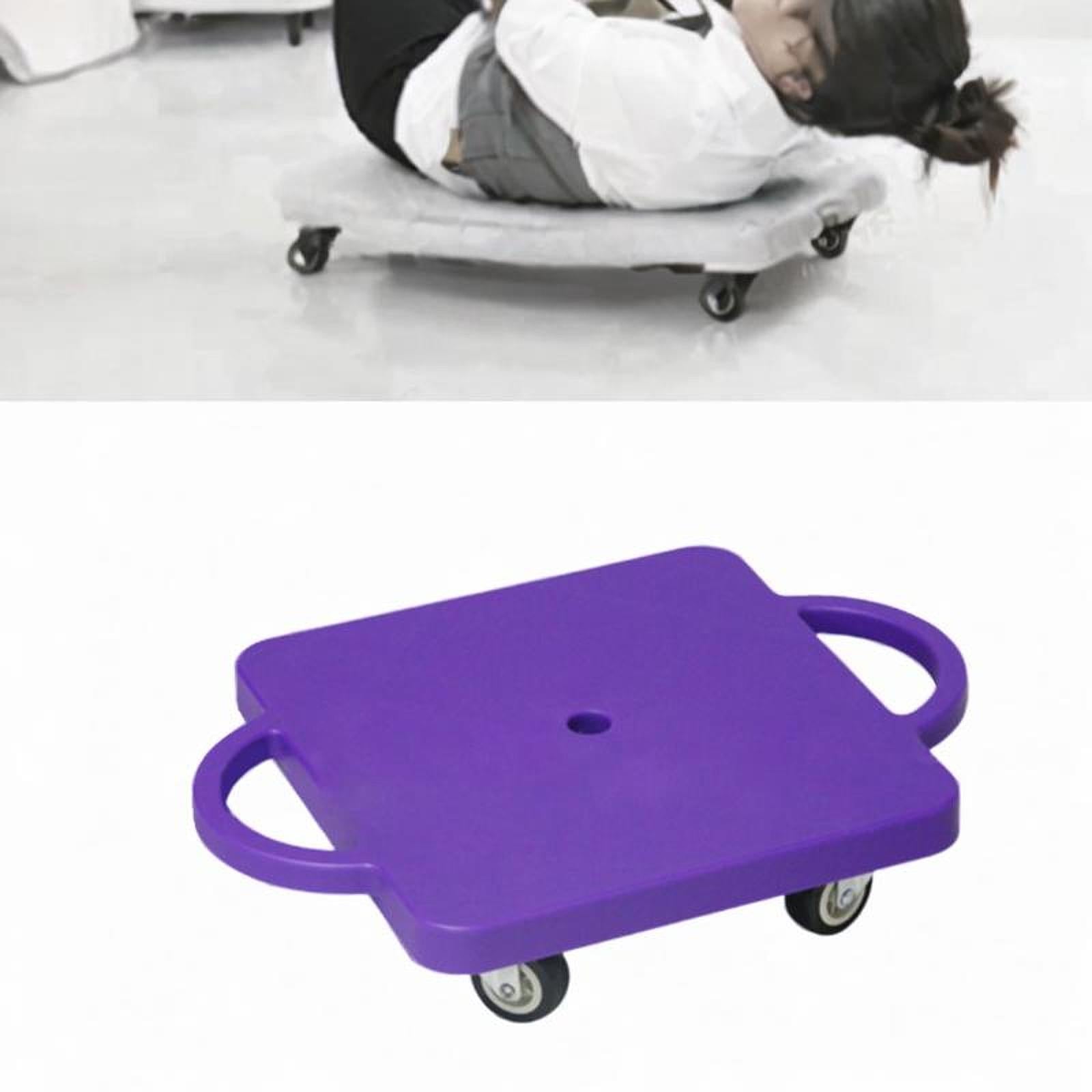 Floor Scooter Board with Handles Play Equipment Gross Motor Toy with Casters Violet