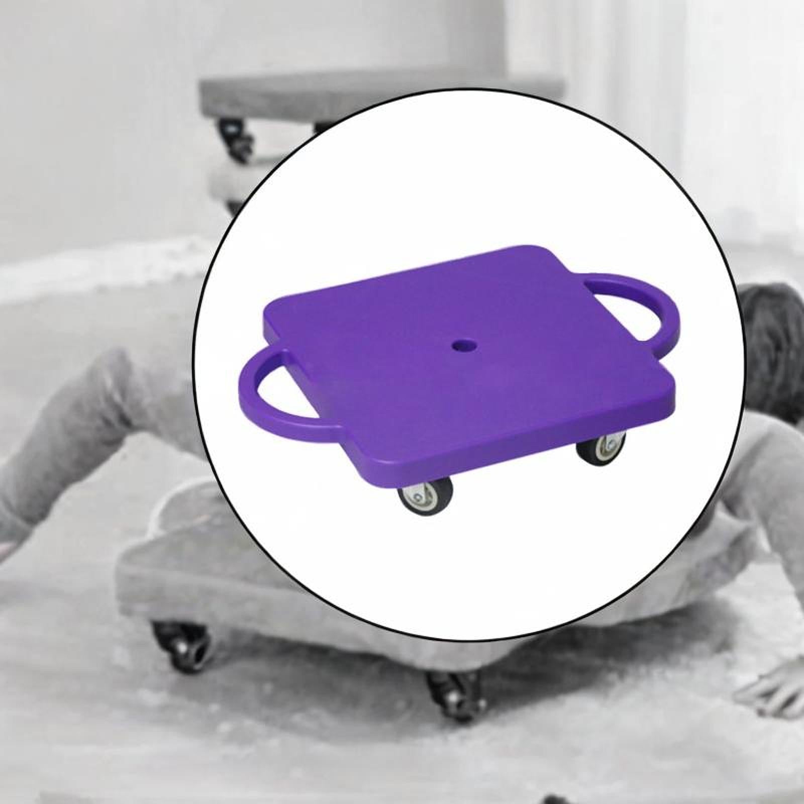 Floor Scooter Board with Handles Play Equipment Gross Motor Toy with Casters Violet