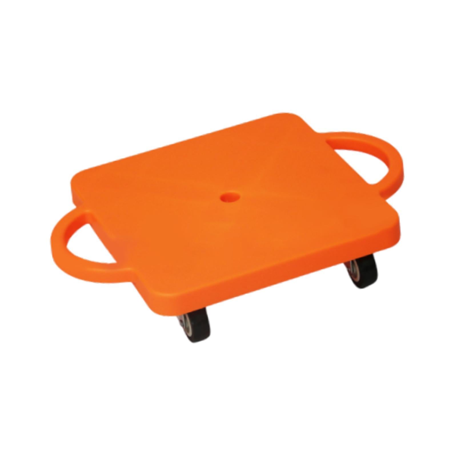 Floor Scooter Board with Handles Play Equipment Gross Motor Toy with Casters Orange