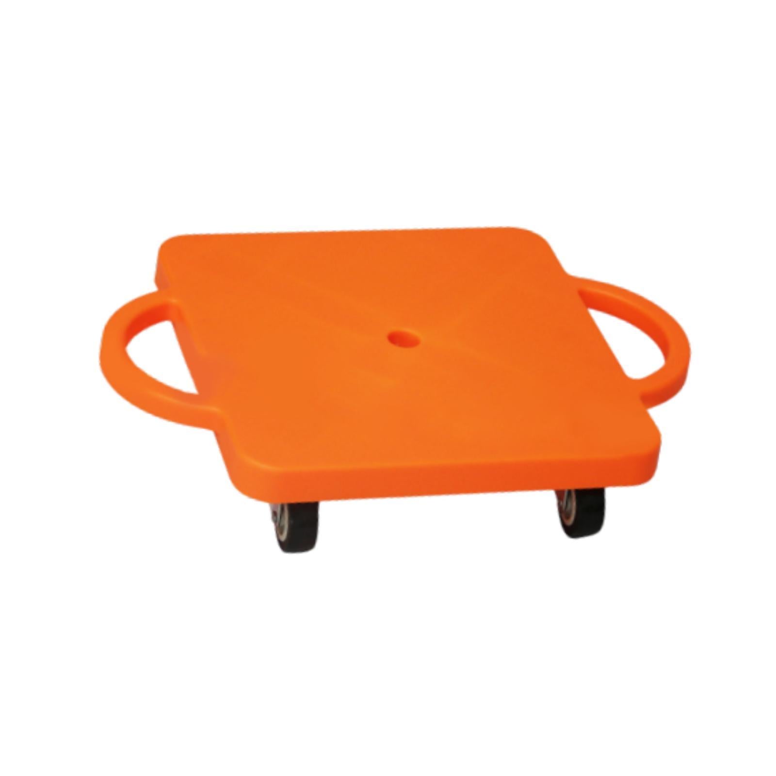 Floor Scooter Board with Handles Play Equipment Gross Motor Toy with Casters Orange