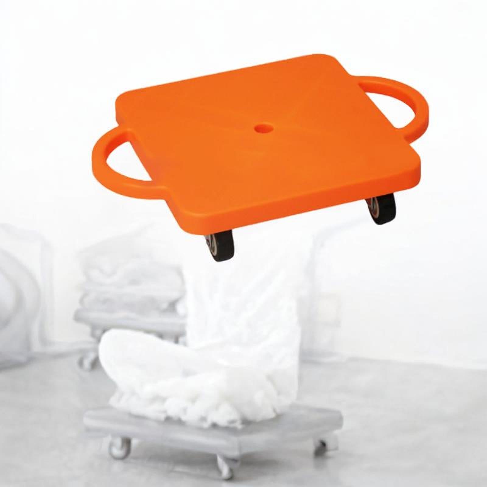 Floor Scooter Board with Handles Play Equipment Gross Motor Toy with Casters Orange