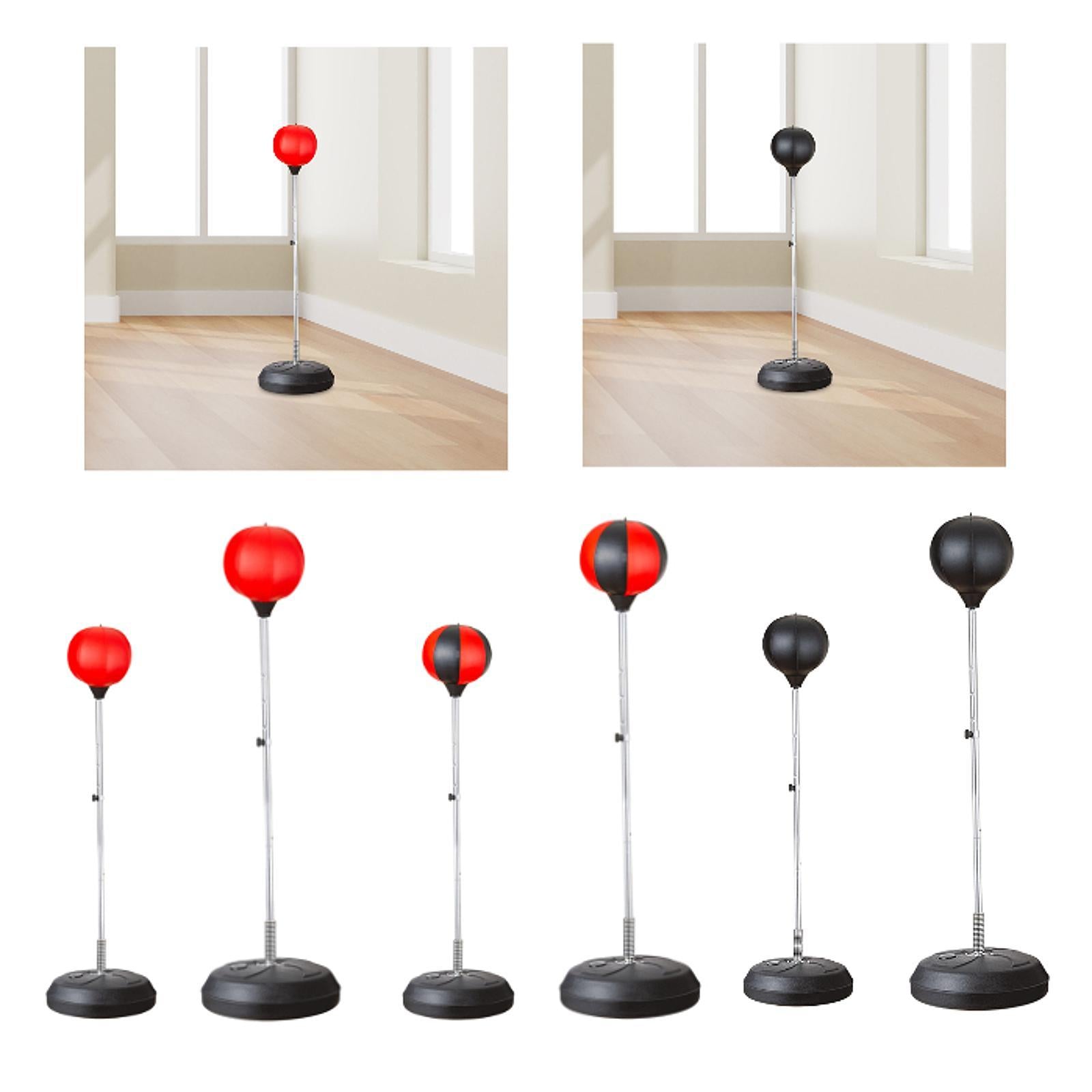 Punching Bag with Stand Stand up Sandbag Focus Reflex Ball Adjustable Height Red for Adults