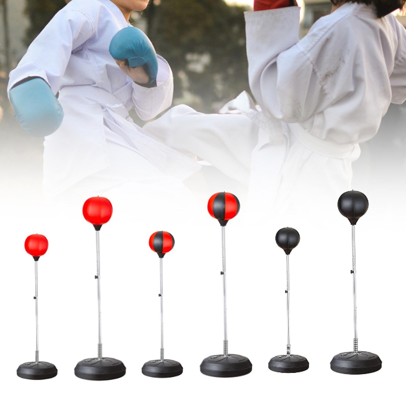 Punching Bag with Stand Stand up Sandbag Focus Reflex Ball Adjustable Height Red for Adults
