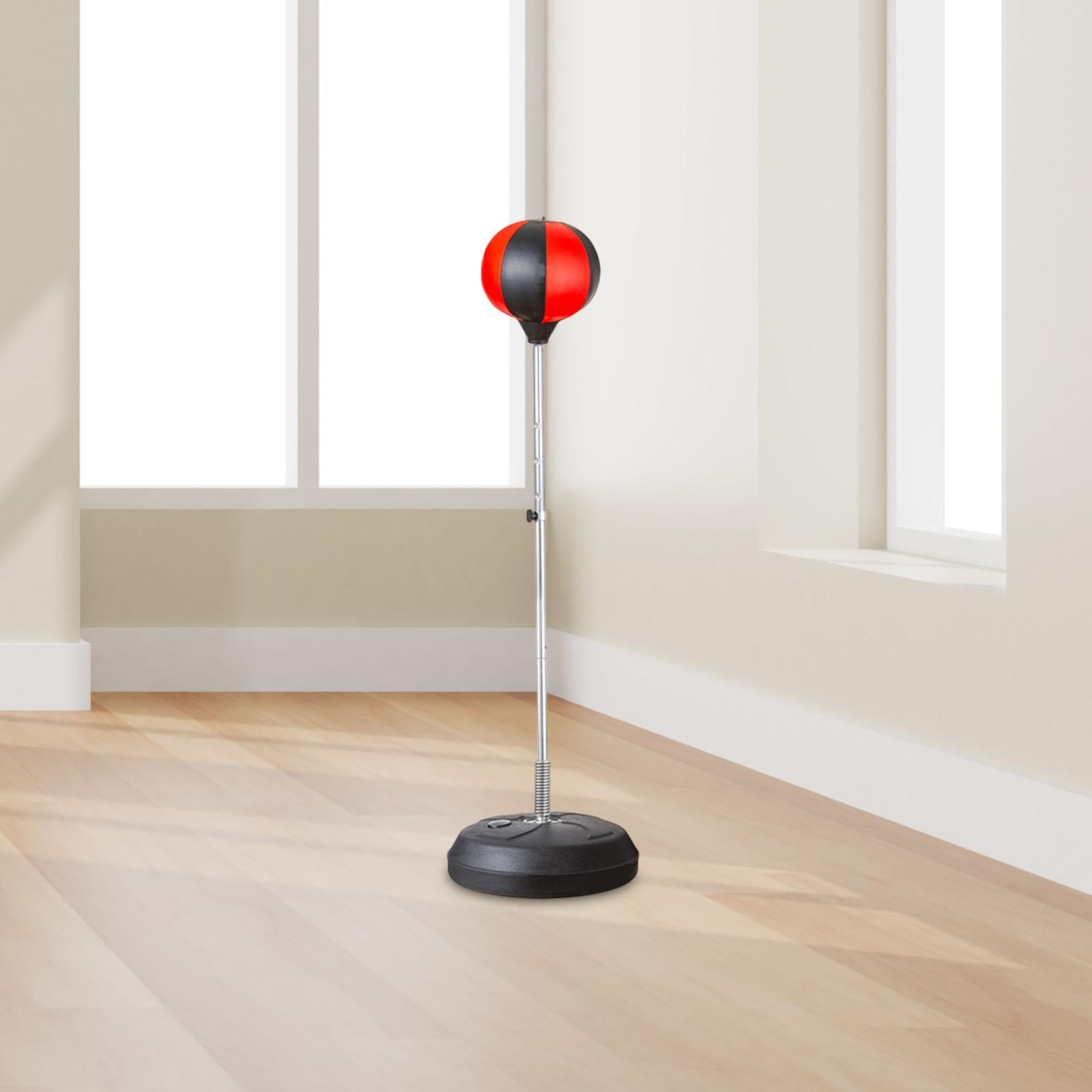 Punching Bag with Stand Stand up Sandbag Focus Reflex Ball Adjustable Height Black Red for Adults