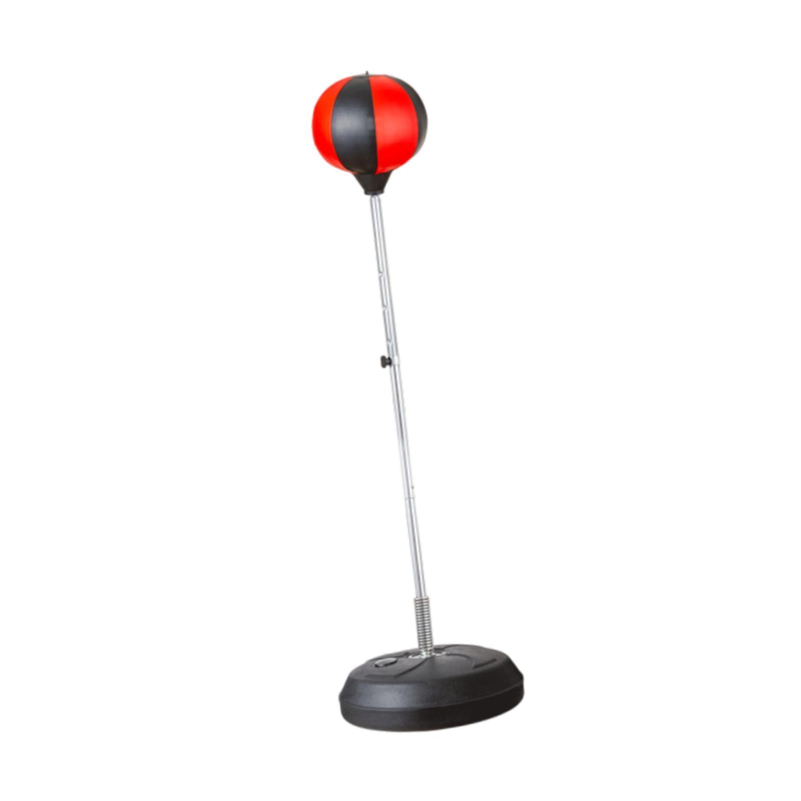 Punching Bag with Stand Stand up Sandbag Focus Reflex Ball Adjustable Height Black Red for Kids