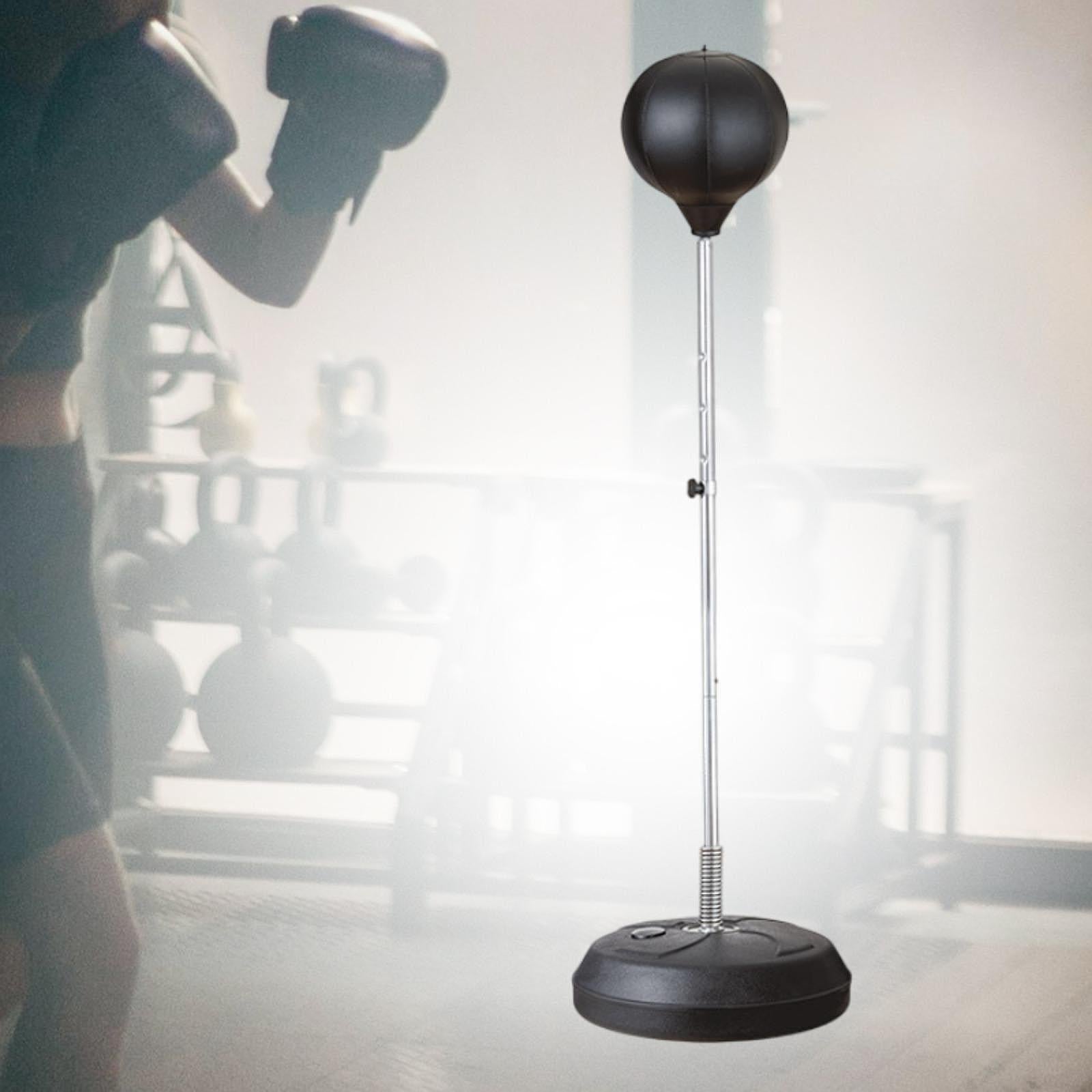 Punching Bag with Stand Stand up Sandbag Focus Reflex Ball Adjustable Height Black for Adults