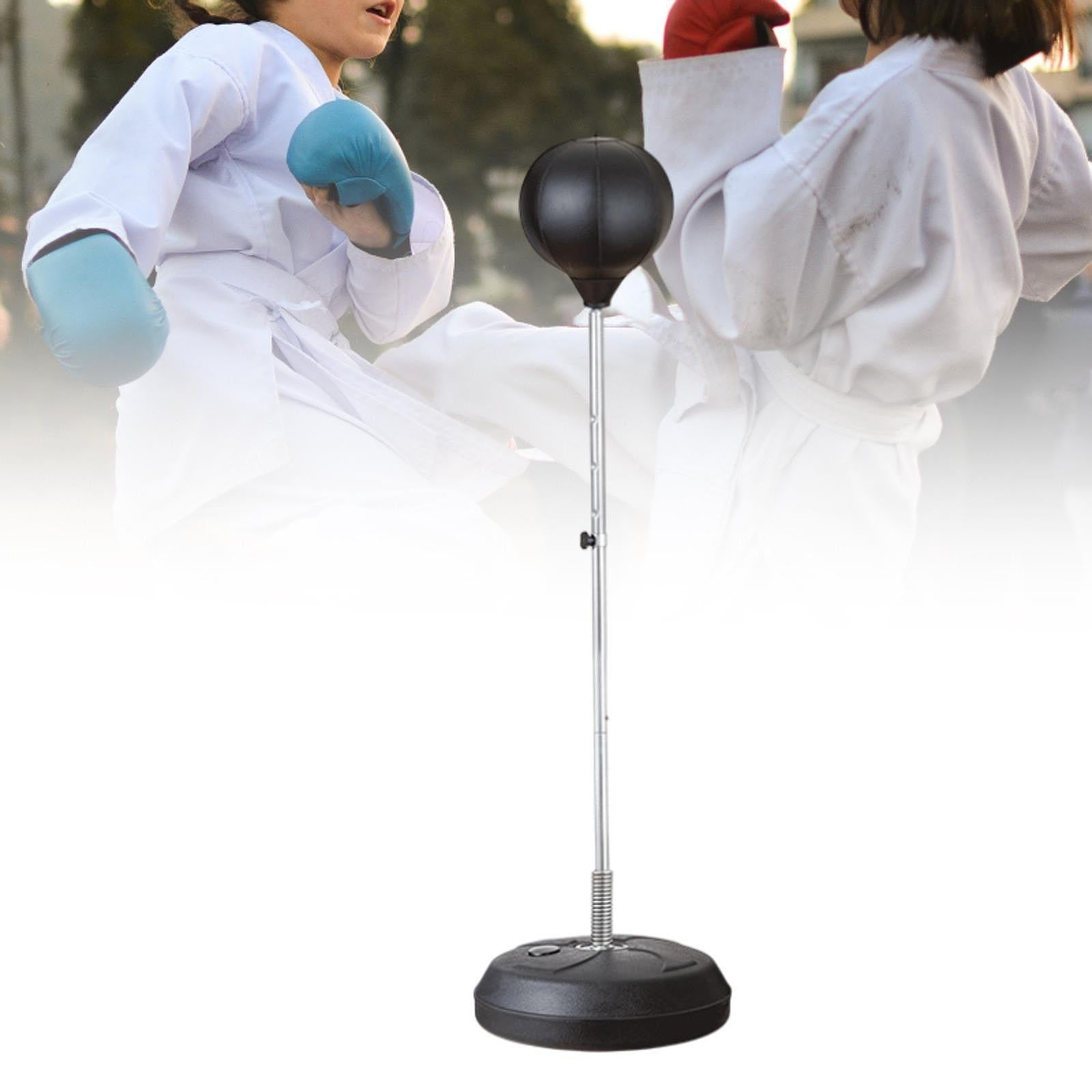 Punching Bag with Stand Stand up Sandbag Focus Reflex Ball Adjustable Height Black for Kids