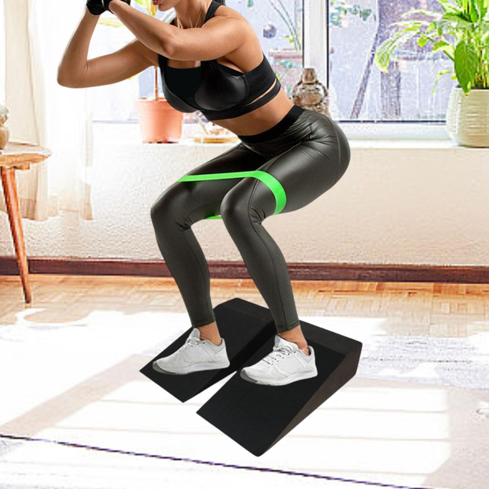 2x Squat Wedge Blocks Slant Boards for Weightlifting Balancing Indoor Sports