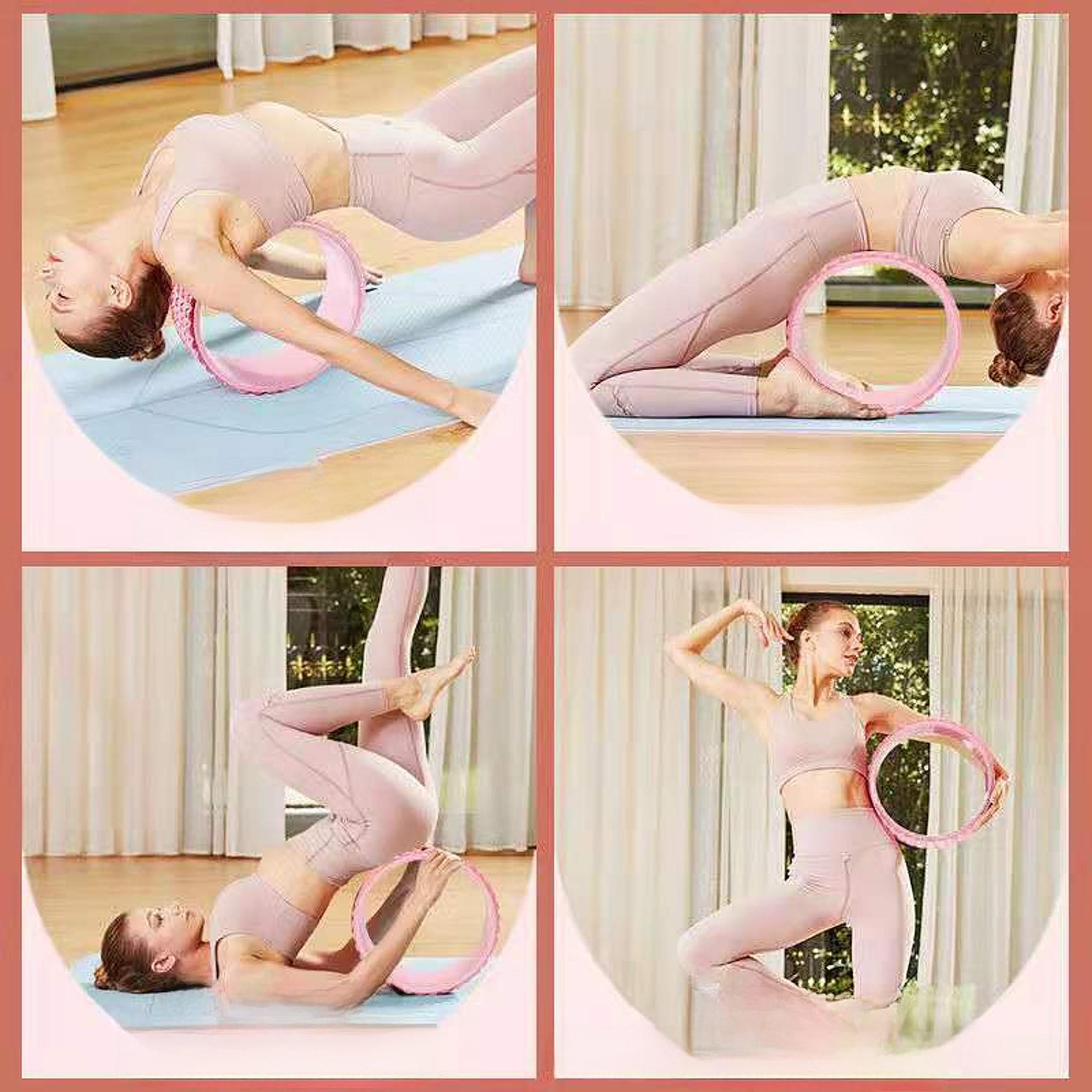 Yoga Wheel Beginners Lightweight Soft Muscle Wheel Back Stretching Equipment Pink