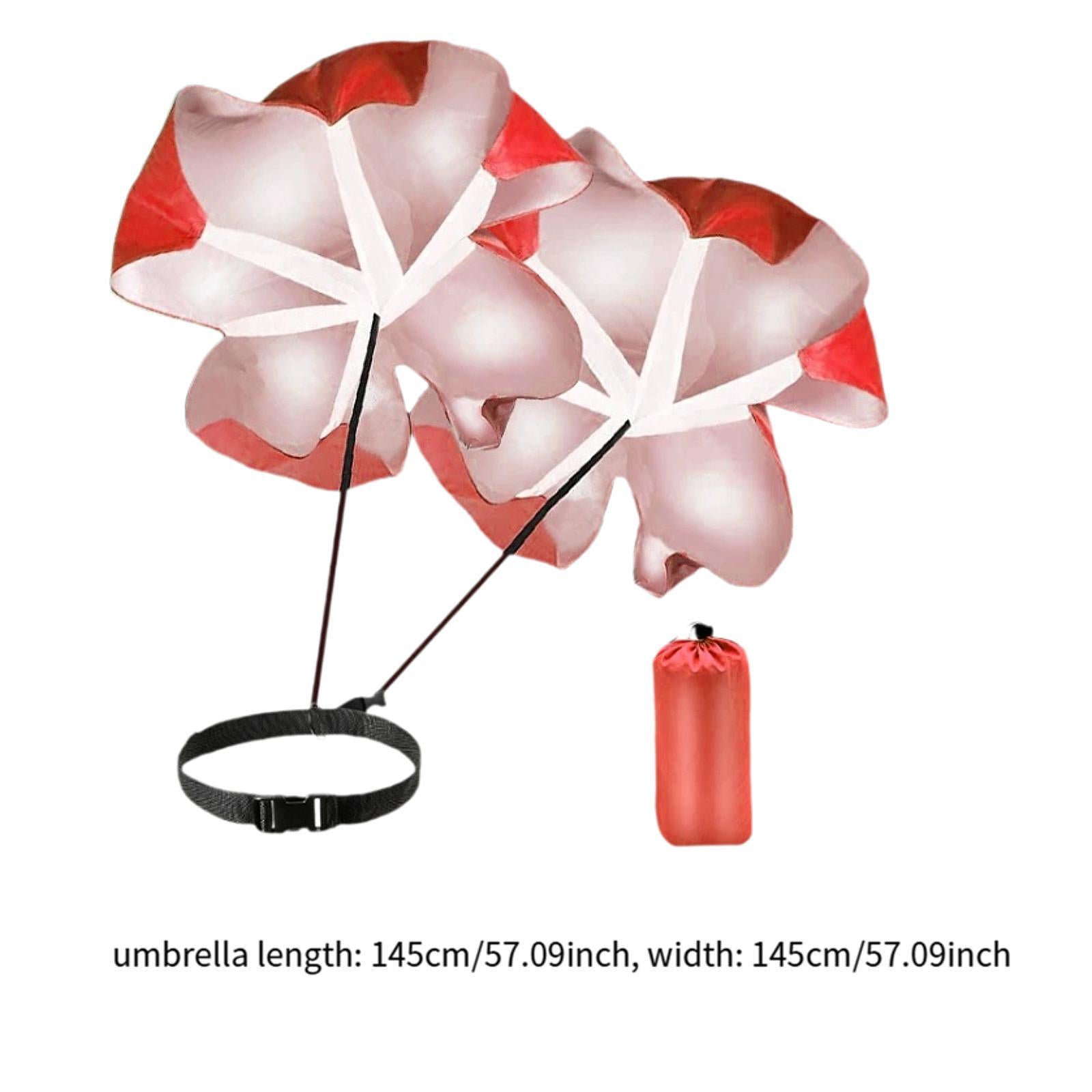 Running Speed Chute Powerchute Umbrella for Soccer Core Strength Kids Adults Red
