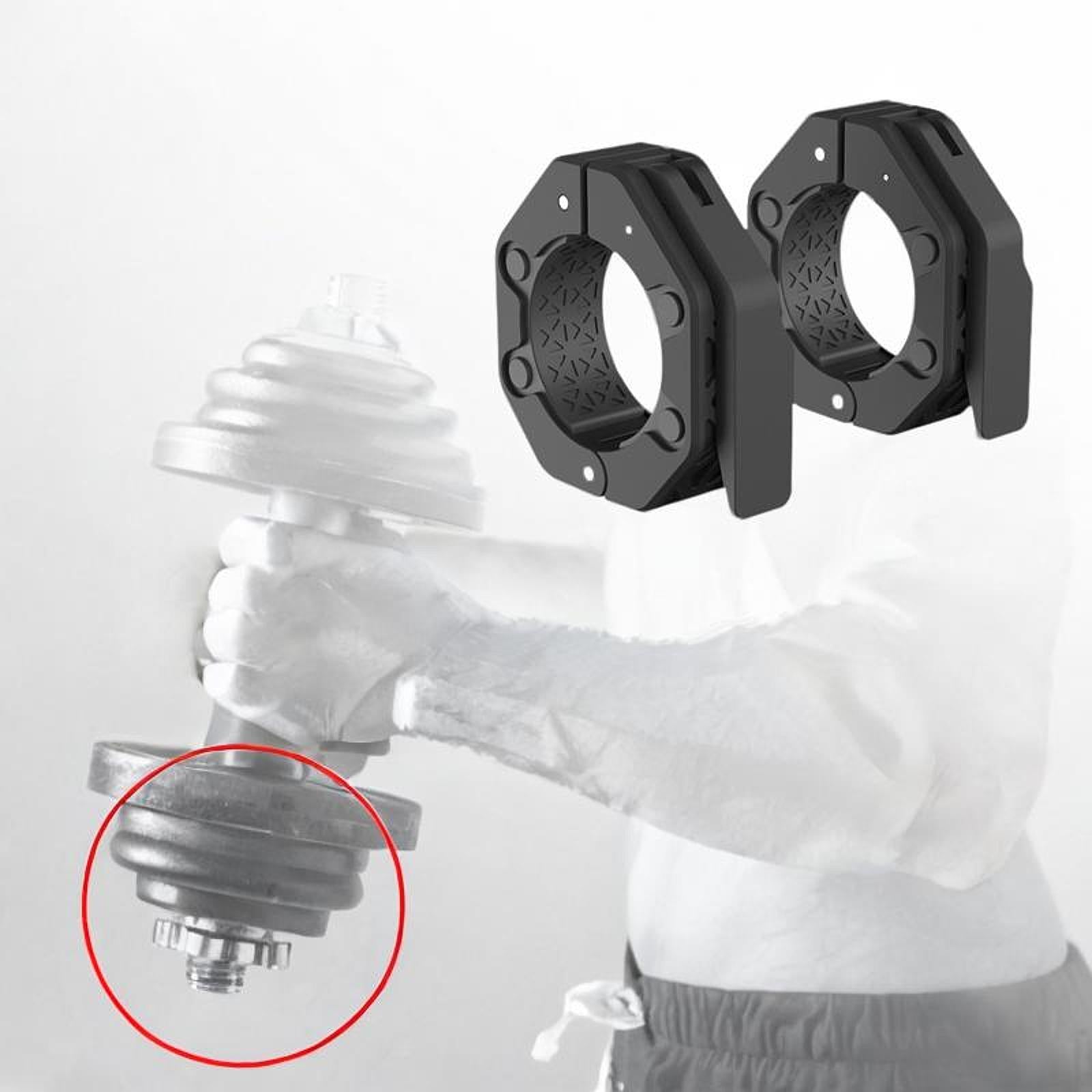 2 Pieces Barbell Collars Barbell Lock Collar Clips for Home Gym Dumbbell Bar Black