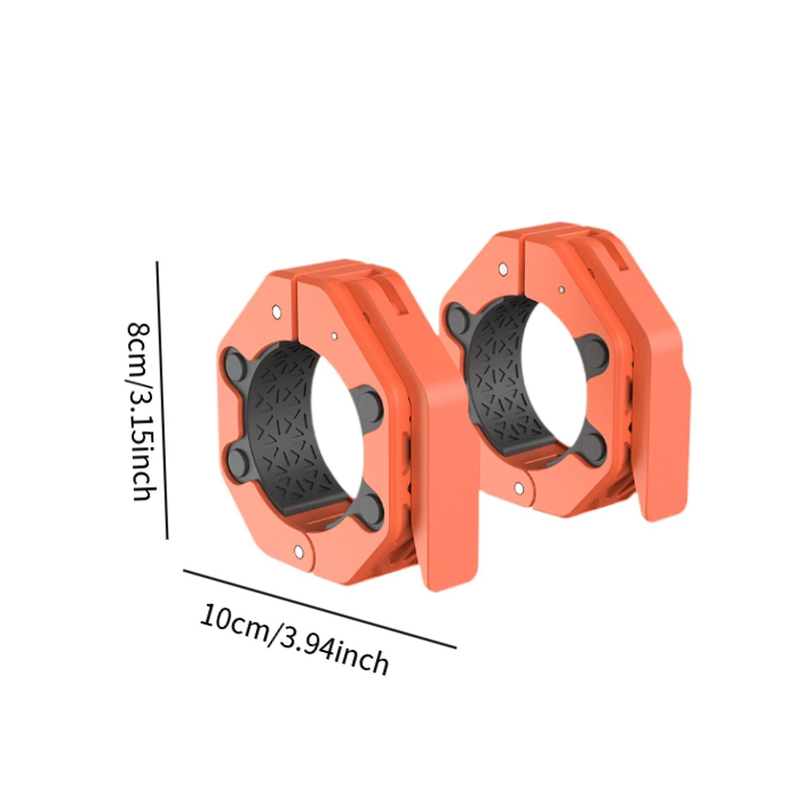 2 Pieces Barbell Collars Barbell Lock Collar Clips for Home Gym Dumbbell Bar Orange